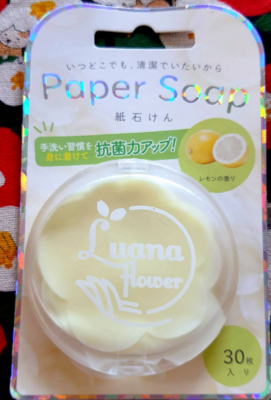 แผ่น สบู่ ล้างมือ Paper Soap Luana flower Lomon พร้อมตลับพกพา จากญี่ปุ่น