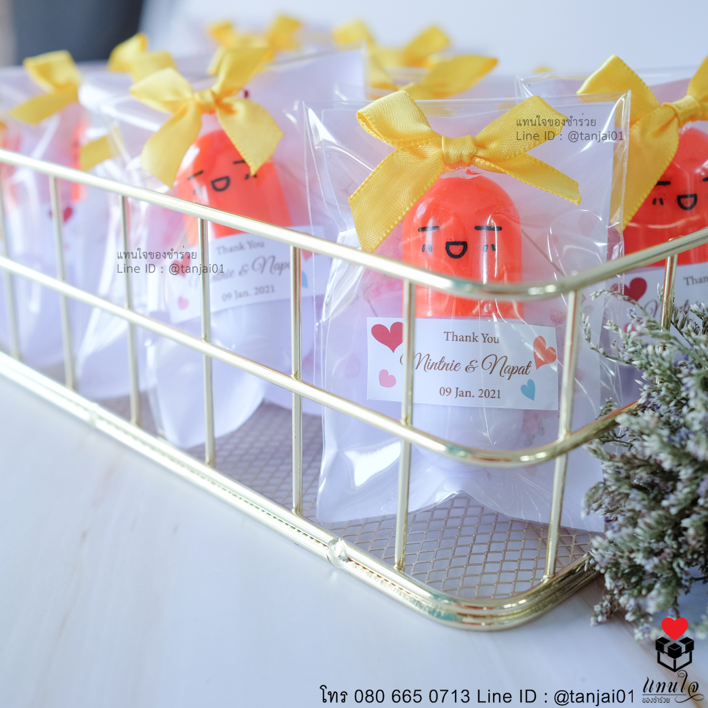 ของชำร่วยงานแต่งงาน ของแจกงานแต่งงาน ของที่ระลึกงานแต่งงาน ปากกาแคปซูล สีส้ม 02