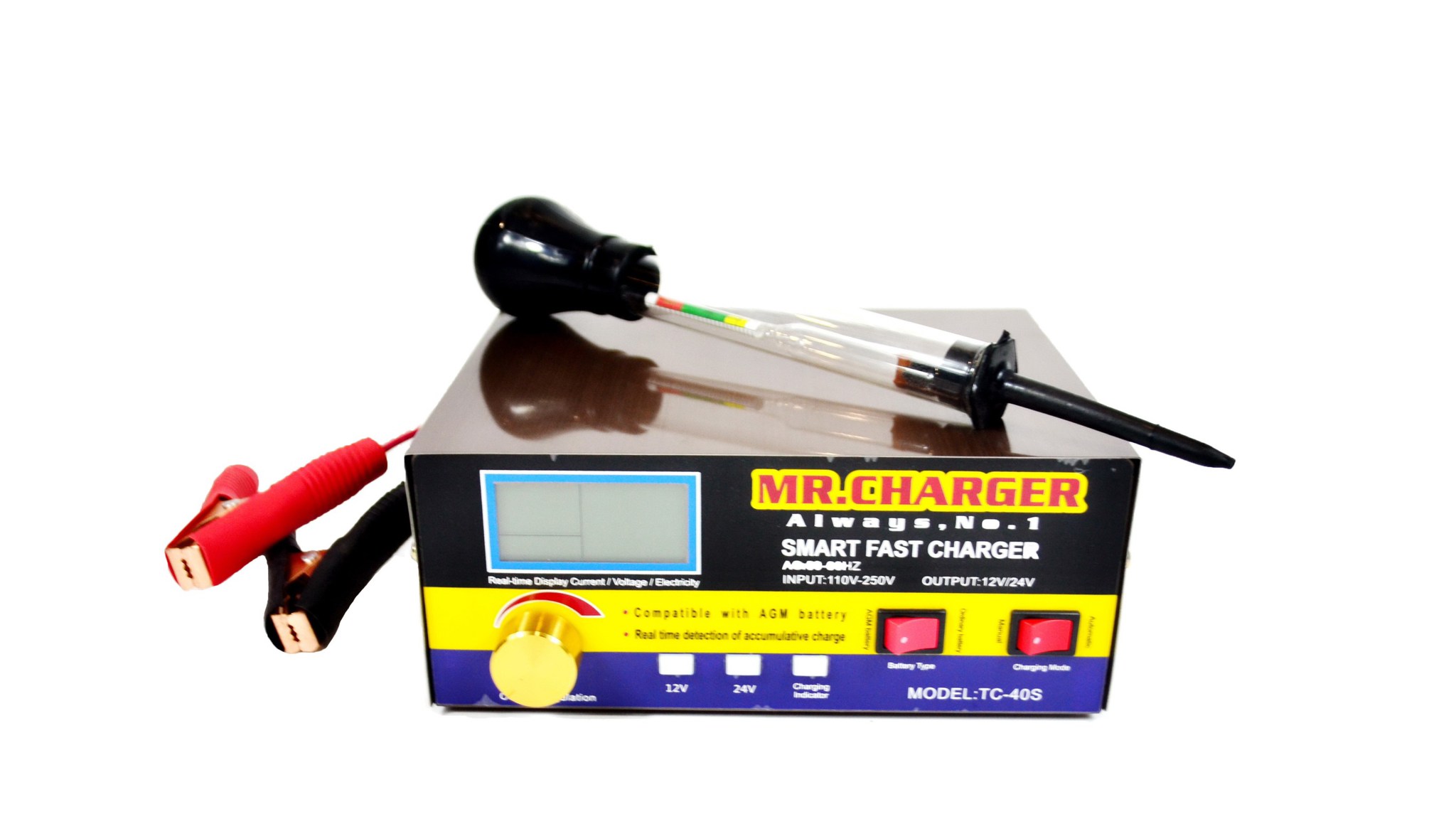 เครื่องชาร์จและฟูฟื้นแบตเตอรี่อัตโนมัติ MR.CHARGER รุ่น TC -4S แถมฟรี ไฮโดรมิเตอร์