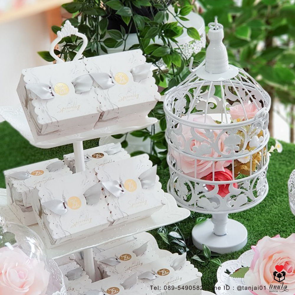 ของชำร่วยแต่งงาน 💕 ผ้าขนหนูลายหมีพร้อมหูหิ้ว ในกล่องริบบิ้นปีกนก💕 สวยหรู💕