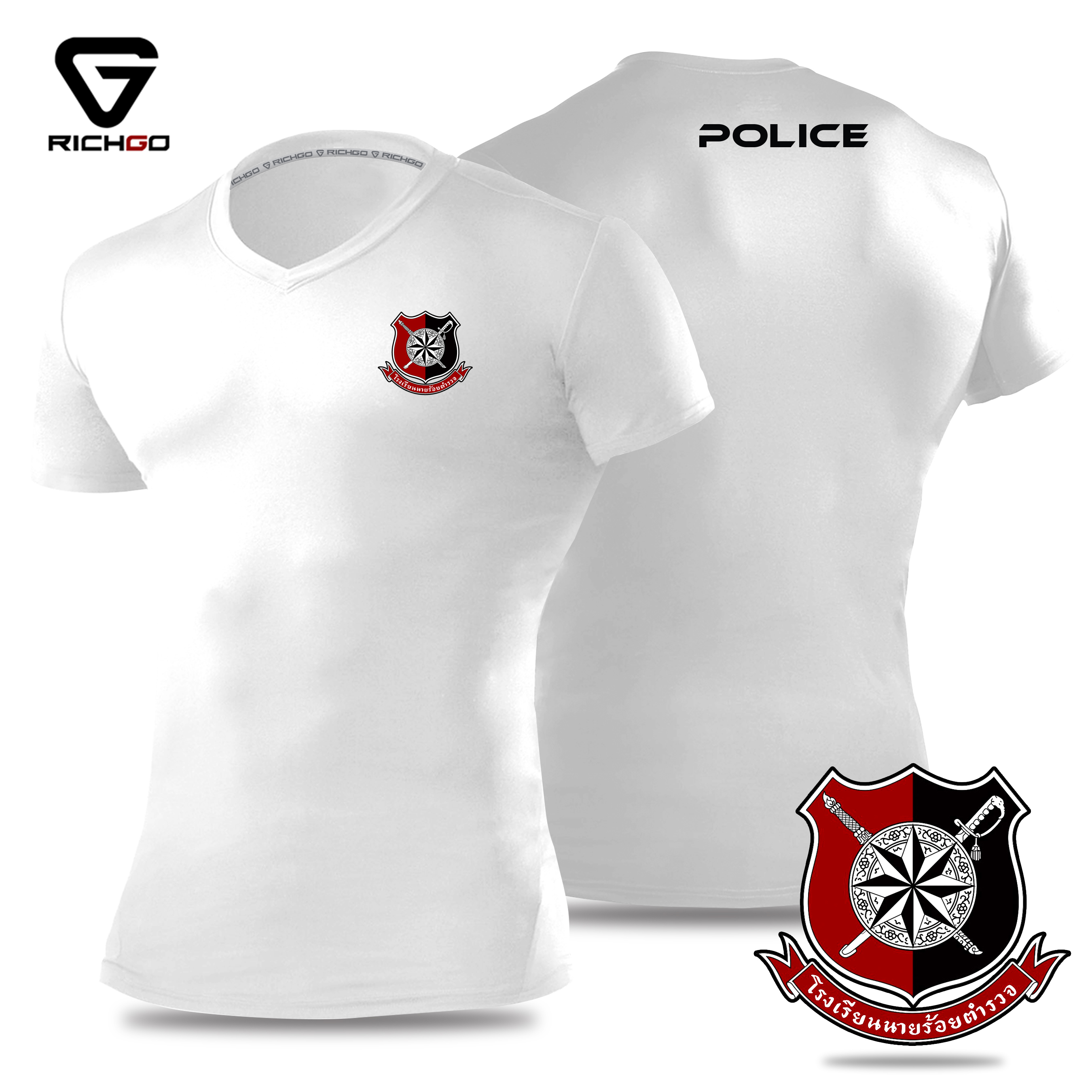 NVPL05-เสื้อยืดคอวีโรงเรียนนายร้อยตำรวจ