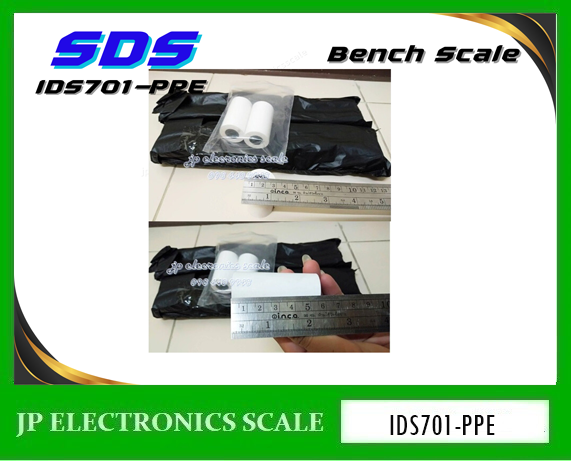 เครื่องชั่งพร้อมพิมพ์ในตัว150kg ค่าละเอียด10g ต่อสายเพิ่มยาว 5เมตร พร้อมกระดาษพิมพ์ความร้อน 20ม้วน ยี่ห้อ SDS รุ่น IDS701-PPE ขนาดแท่น 40*50cm.