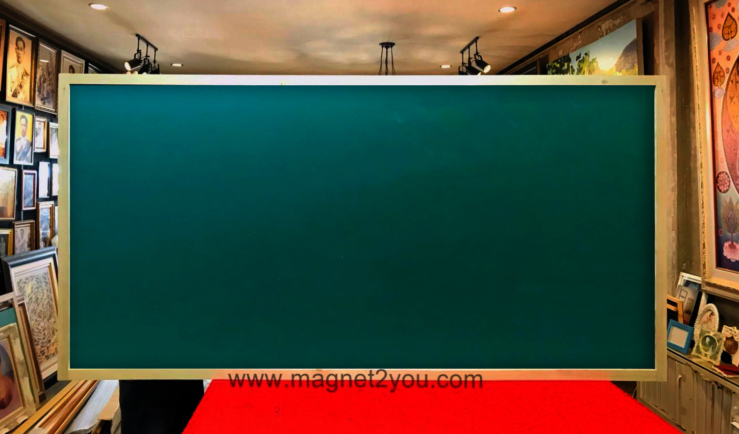 กระดานเขียว 120x240 ติดผนัง (โครง 10 MM) กรอบไม้สนเลือกสีได้