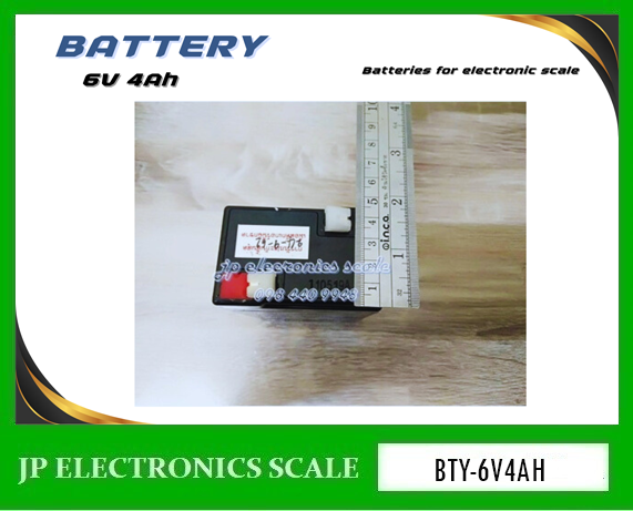 แบตเตอรี่อะไหล่เครื่องชั่ง แบตหน้าจอเครื่องชั่ง BATTERY 6V 4Ah