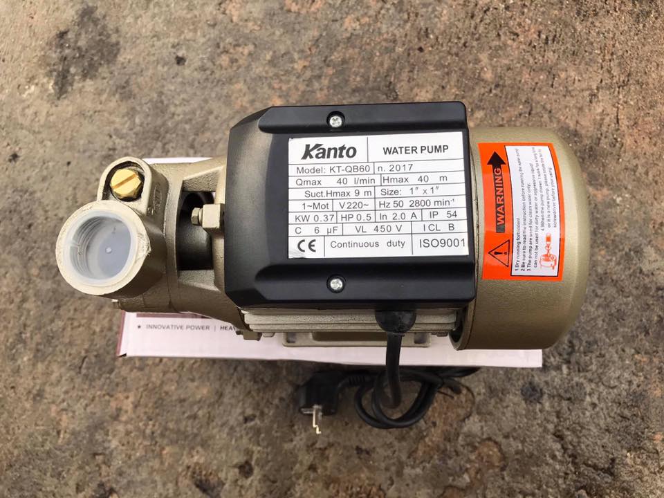 ปั๊มน้ำหอยโข่ง ยี่ห้อ Kanto รุ่น KT-QB-60 ทรงหน้าหมู