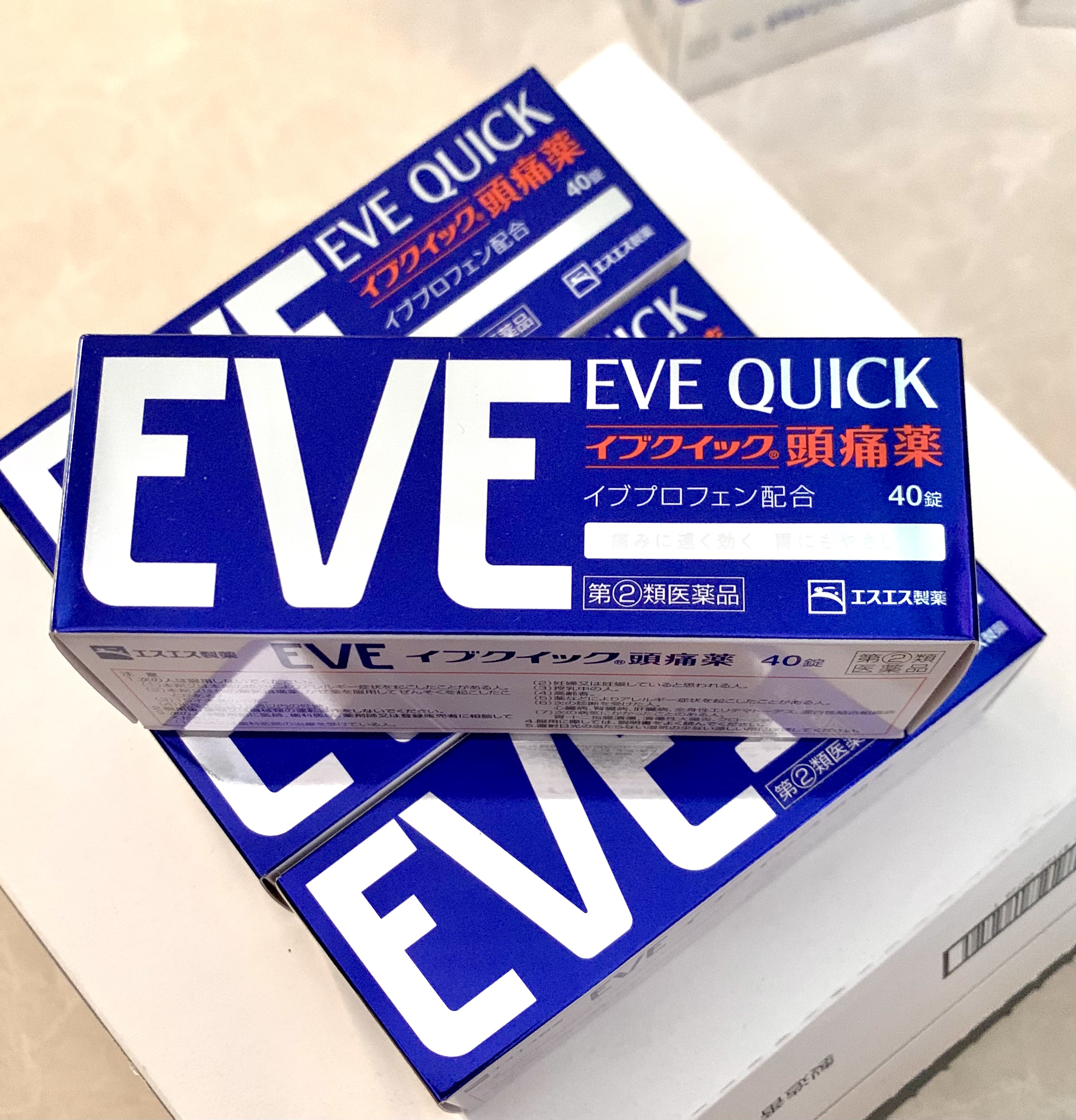 🔥ยาแก้ปวด EVE QUICK กล่องสีน้ำเงิน ยาลดไข้ บรรเทาอาการปวด แก้อักเสบ ชนิดออกฤทธิ์เร็ว เห็นผลไว