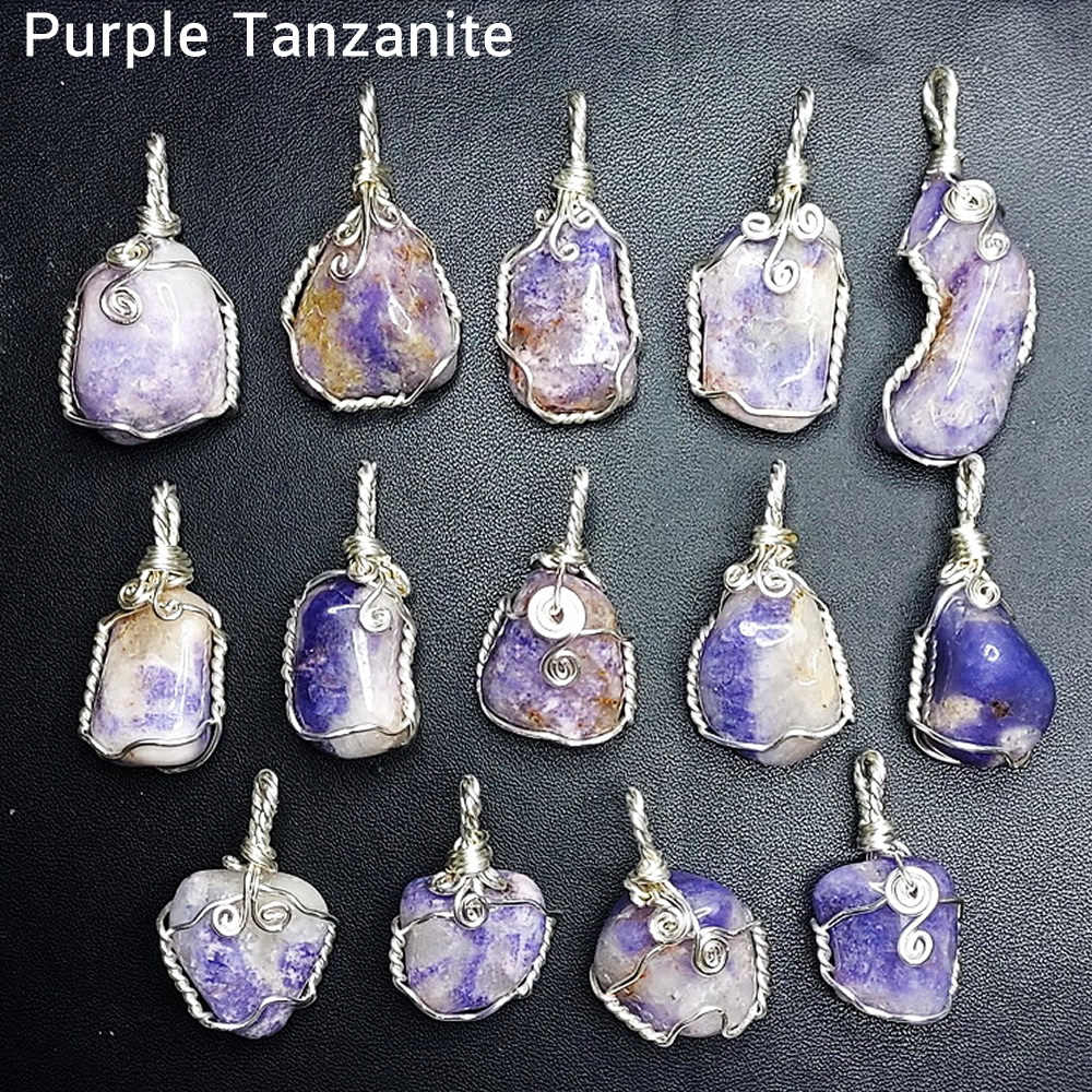จี้แทนซาไนต์สีม่วง (Purple Tanzanite)แร่หายาก แบบขัดมัน
