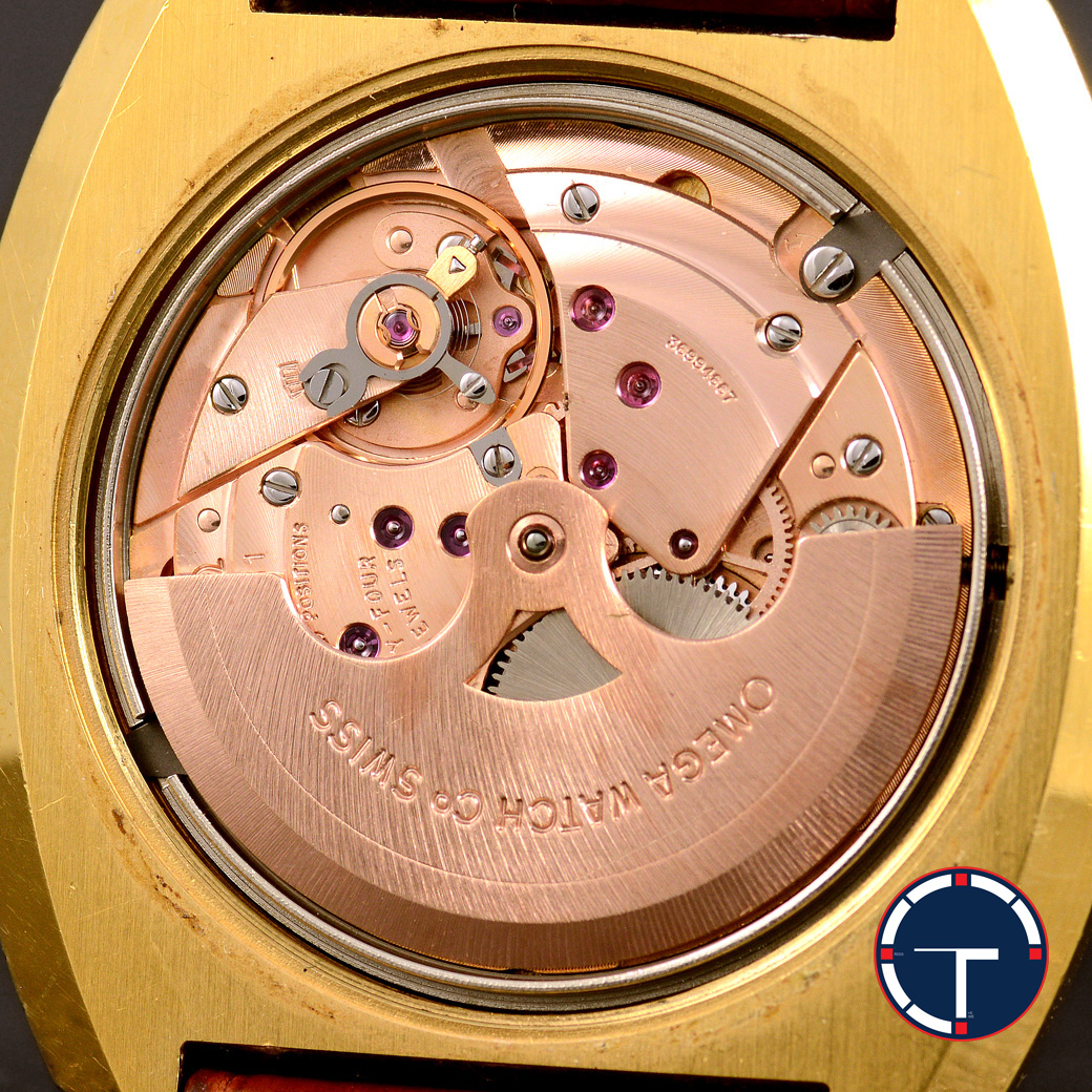 Omega De ville หน้าดาว เรือนกะไหล่ทอง ทรงสี่เหลี่ยม นาฬิกาปี1973 ขนาด 35 x 36 mm