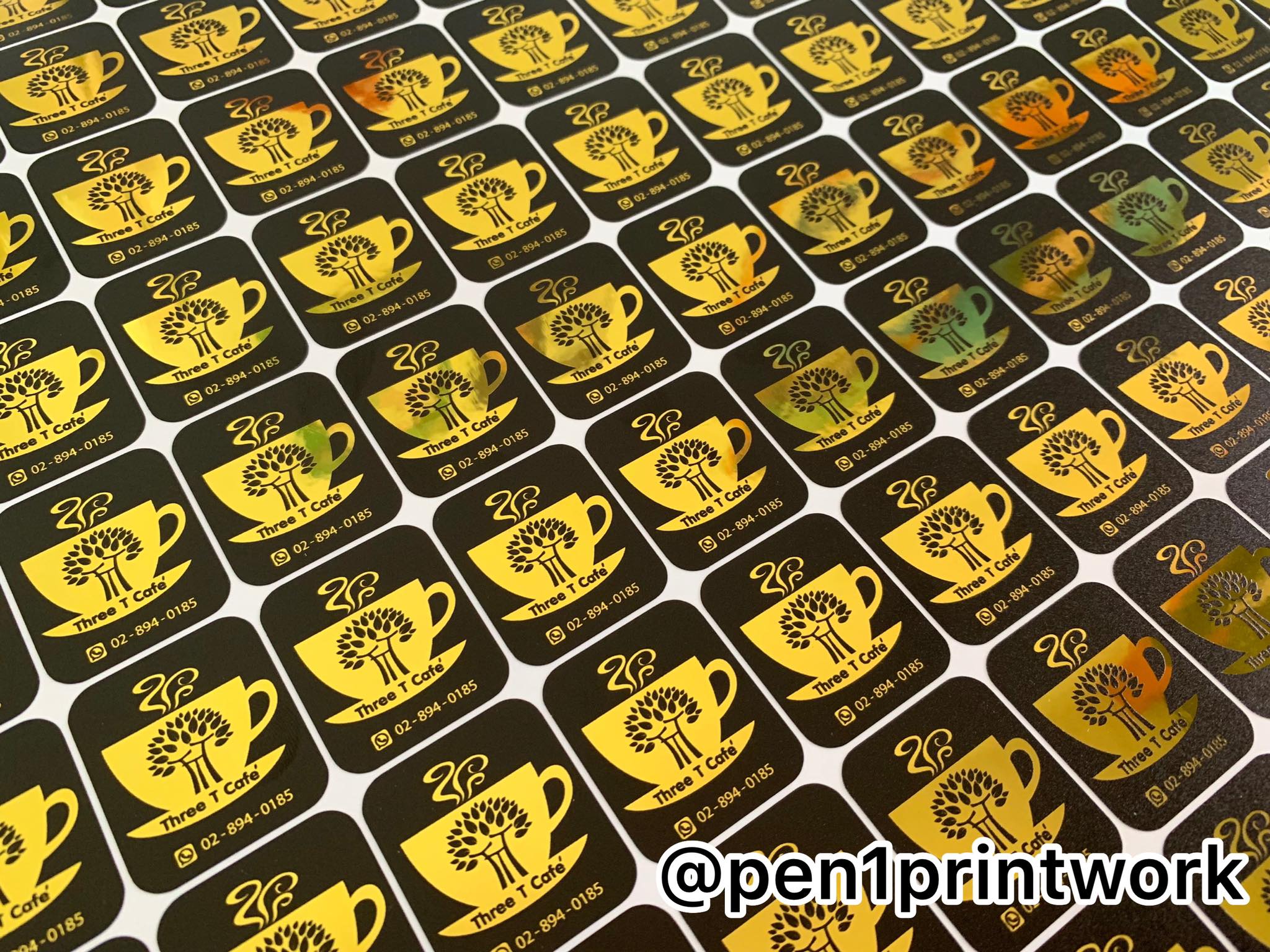 สติ๊กเกอร์ฉลากสินค้าฟรอยทอง ฟอยล์