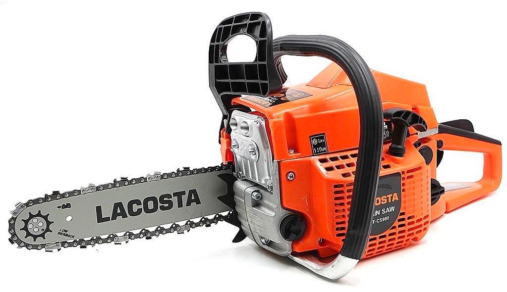 เลื่อยยนต์ ยี่ห้อ Lacoste รุ่น LCT-CS988 บาร์ 11.5 นิ้ว บาร์ 2 อัน โซ่ 3 เส้น รุ่น 2 แหว