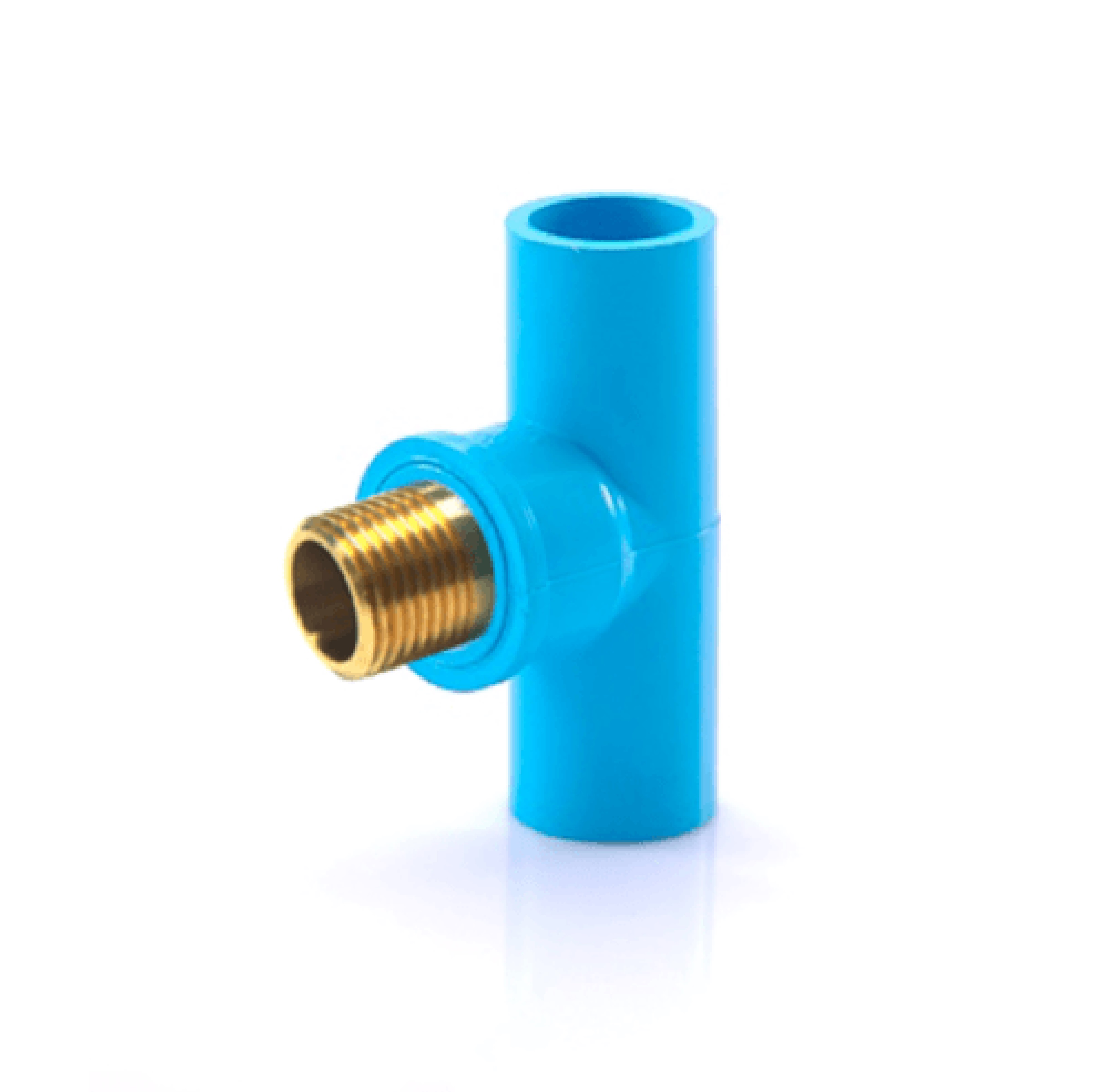 สามทางเกลียวนอกทองเหลือง-หนา ฟ้า BRASS VALVE TEE-WS B