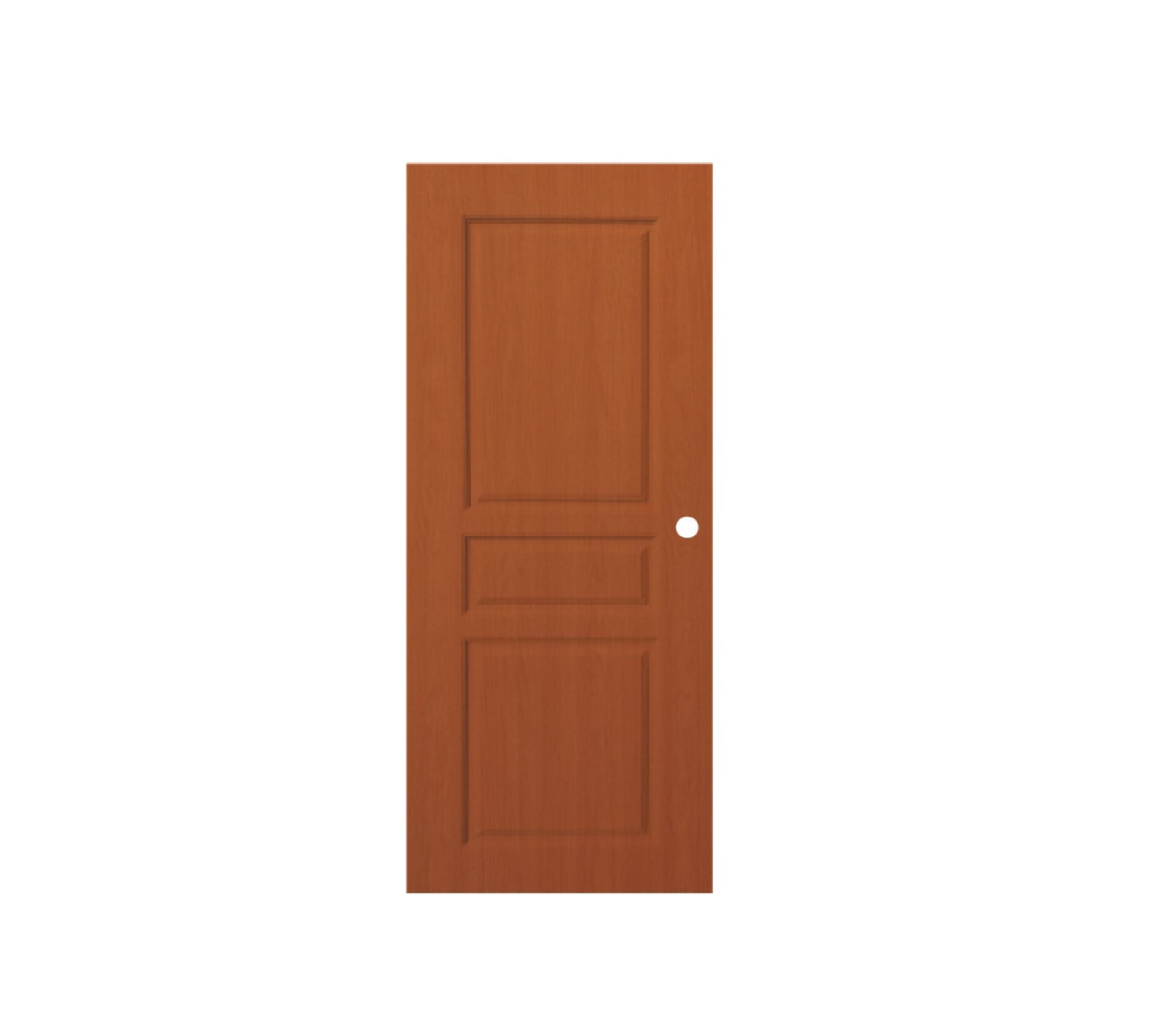 WELLINGTAN ประตูยูพีวีซี บานทึบ 3ลูกฟัก REVO LWNR002 80x200ซม. ORANGE TEAK