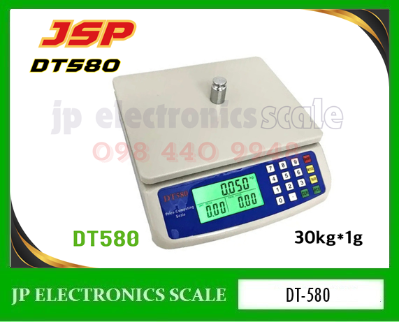 เครื่องชั่งคำนวณราคา30kg เครื่องชั่งคิดราคา30kg เครื่องชั่ง30กิโลกรัม เครื่องชั่งน้ำหนัก30กิโล เครื่องชั่งน้ำหนัก30kg ตาชั่ง30กิโล กิโลดิจิตอล30กิโล เครื่องชั่ง30kg ค่าละเอียด 1g ยี่ห้อ JSP รุ่น DT580 ขนาดถาดชั่งน้ำหนัก 215x170mm.