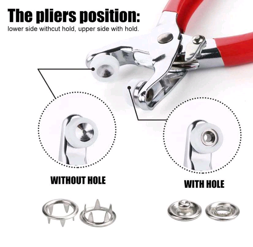 คีมตาไก่ ชุดตอกพร้อมกระดุม 9.5 มม จำนวน 200 ชิ้น