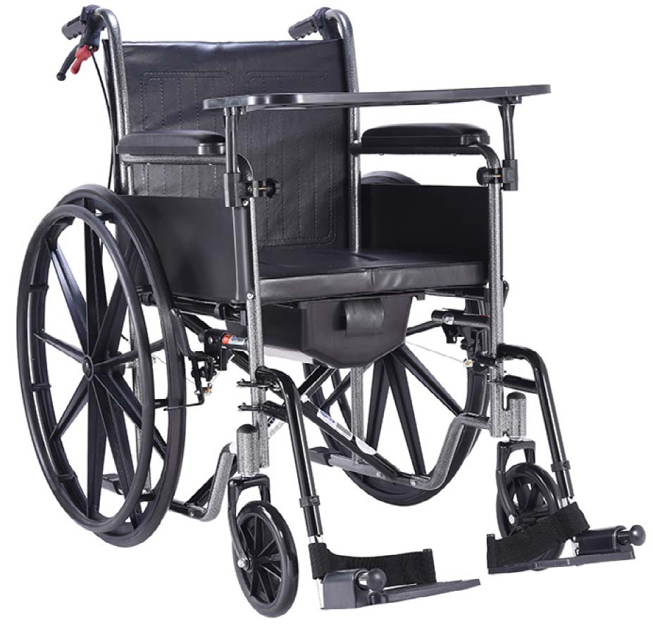 รถเข็นผู้ป่วย JUMAO Wheelchair รุ่น W36 (มีโต๊ะวางอาหาร และโถขับถ่าย)