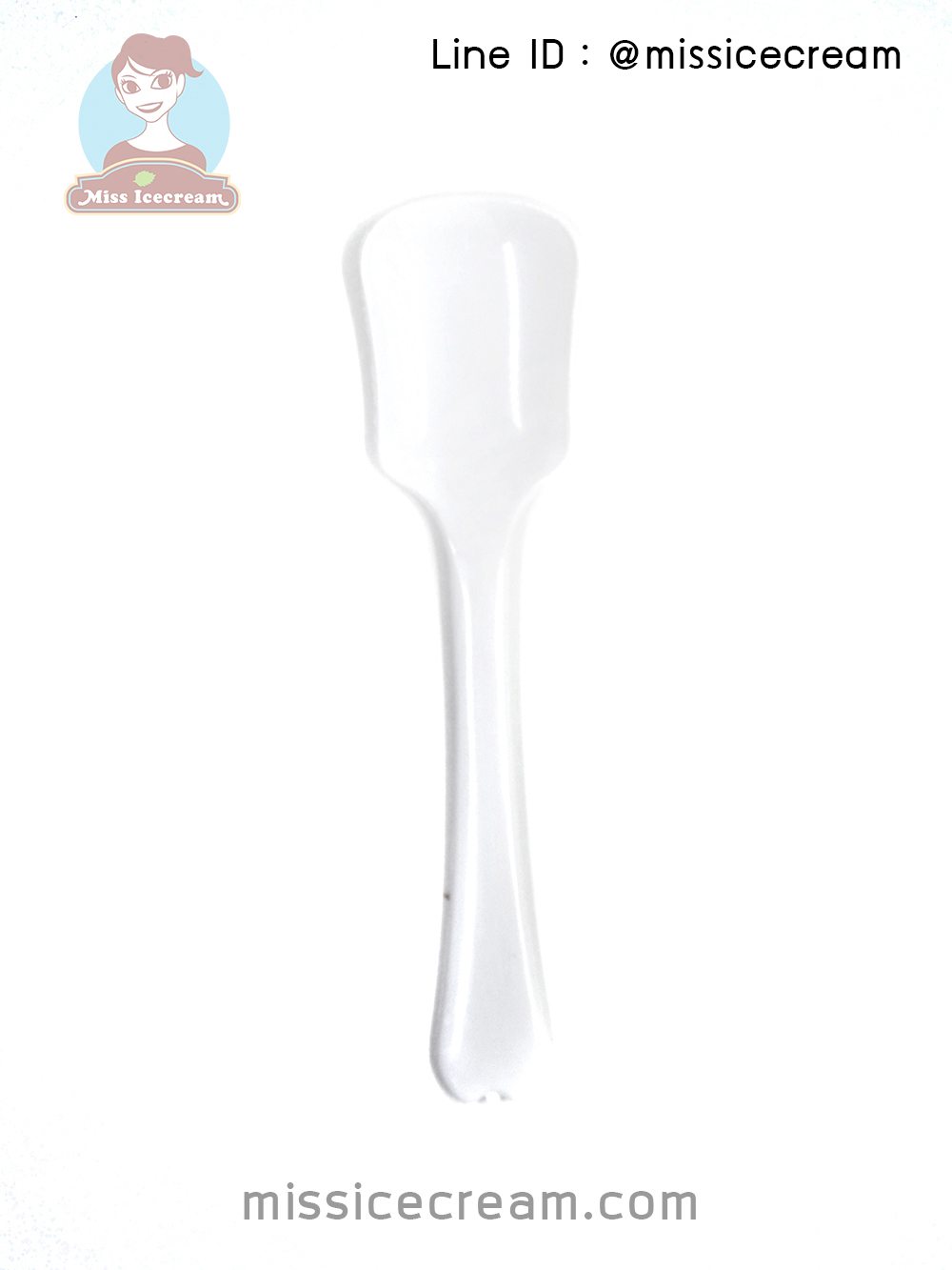 ช้อนไอศกรีมยาวสีขาว สีดำ
