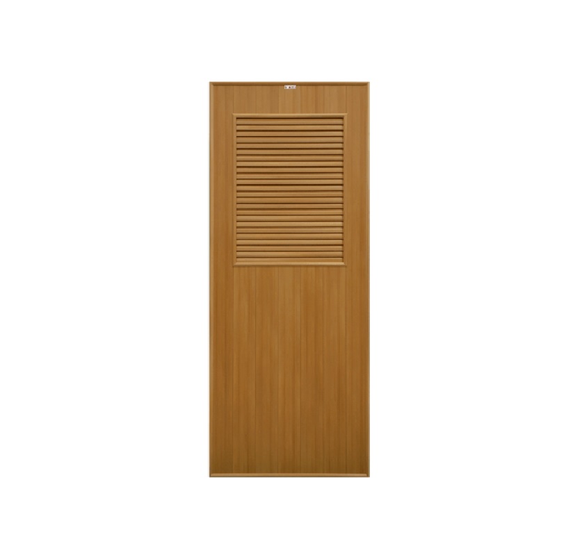 ประตูPVC แชมป์ P-3 สีไม้สักทอง (ไม่เจาะ) CHAMP PVC DOOR