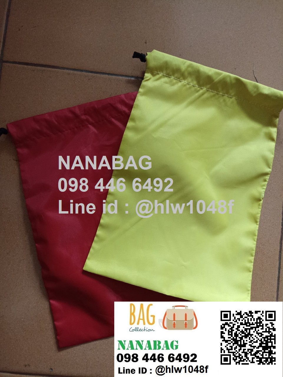 ถุงผ้าหูรูด กระเป๋าหูรูดปากขนาด6*9นิ้ว ผ้าร่ม กระเป๋าผ้าร่ม ถุงผ้าร่ม (หูรูดเฉพาะปาก)