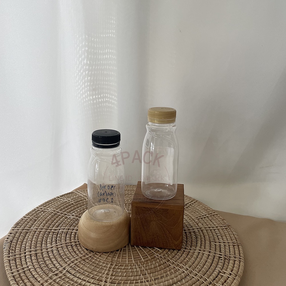 (แพคละ150ใบ) ขวดพลาสติกPET ขนาด150ml ทรงรี + ฝาพลาสติก ราคาใบละ 2.30บ.