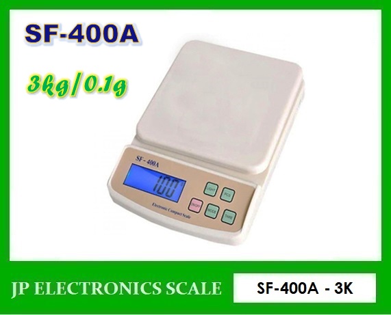 เครื่องชั่งดิจิตอล 3000g ตาชั่งดิจิตอล3kg เครื่องชั่งน้ำหนักดิจิตอล 3000กรัม เครื่องชั่งดิจิตอล3กิโลกรัม ตาชั่ง3กิโล ความละเอียด0.1g เครื่องชั่ง3kg*0.1g ยี่ห้อ SF-400A รุ่น SF400A ขนาดถาดชั่ง151*151 มิลลิเมตร