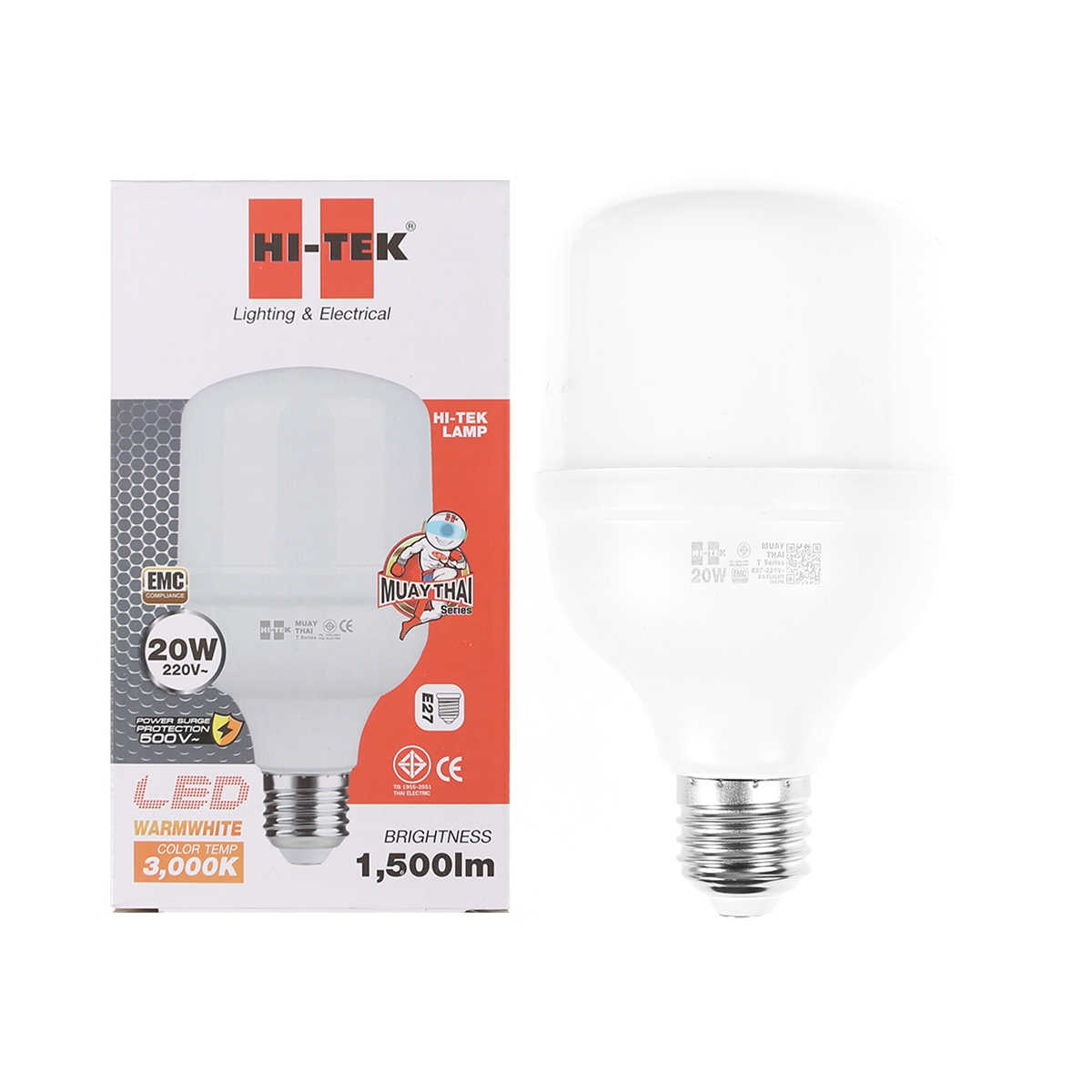 HI-TEK หลอดไฟ LED 20 วัตต์ มวยไทย Series High Watt (Warm White)