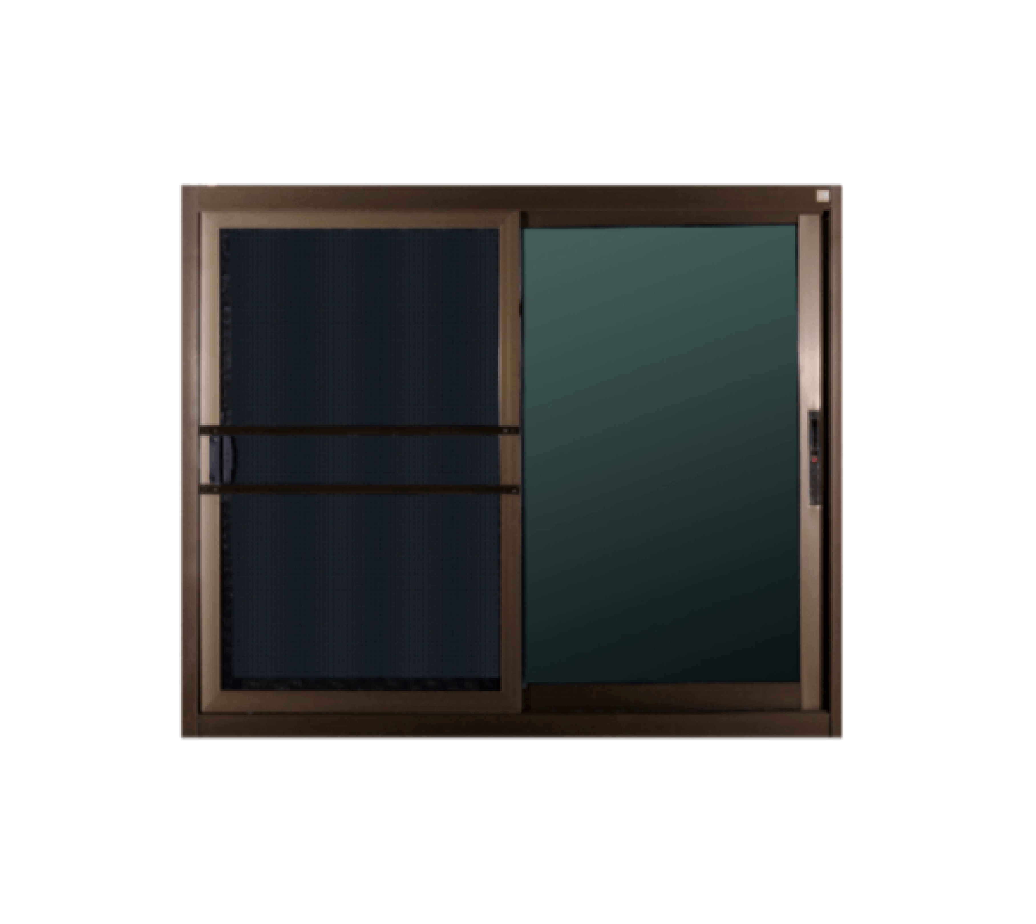 A PLUS LIKE หน้าต่างอะลูมิเนียม บานเลื่อน SS LIKE-002 140x108ซม. สีชา พร้อมมุ้ง