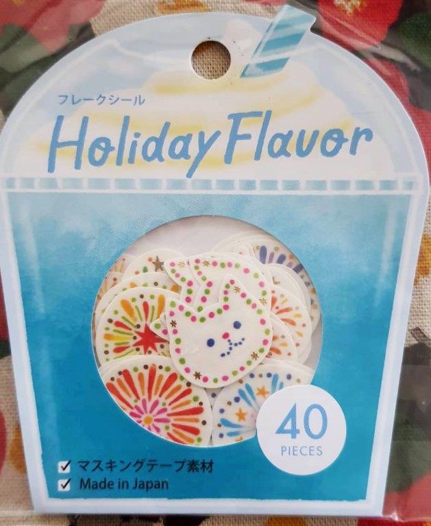 สติ๊กเกอร์ ญี่ปุ่น ลายน่ารักๆ พลุ ดอกไม้ไฟ 1 แพ๊ค มี 10 แบบ (รวม 40ชิ้น) Holiday Flavor sticker MADE IN JAPAN