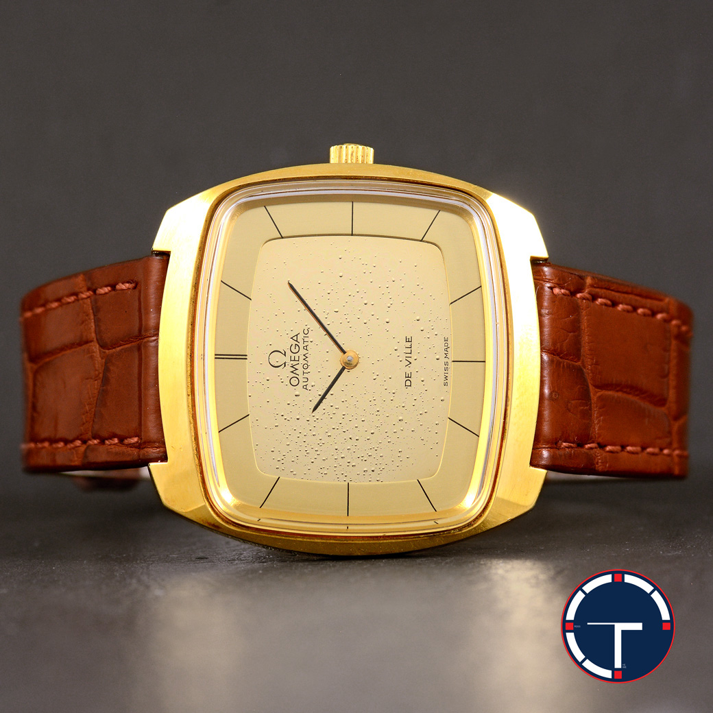 Omega De ville หน้าดาว เรือนกะไหล่ทอง ทรงสี่เหลี่ยม นาฬิกาปี1973 ขนาด 35 x 36 mm