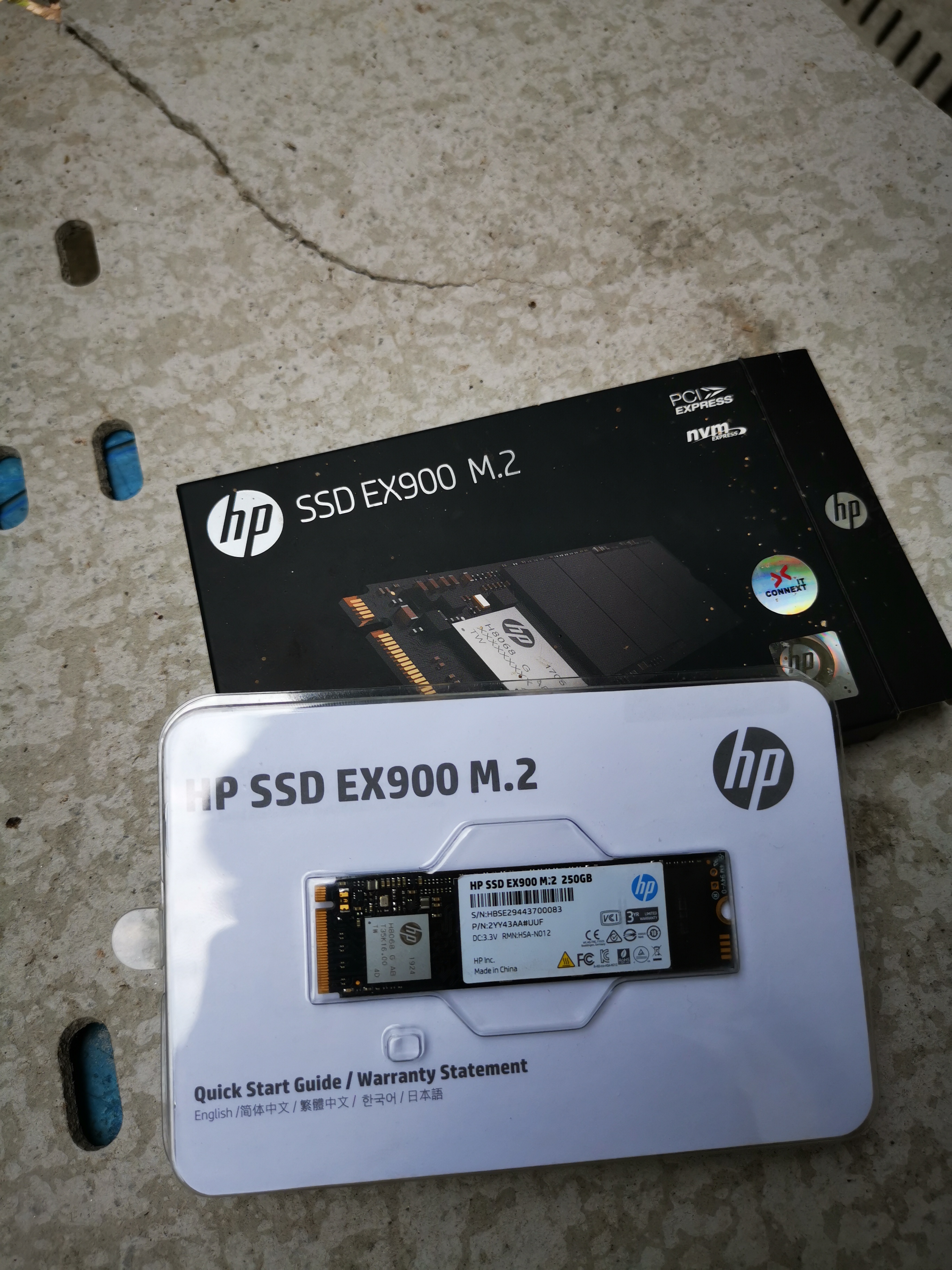 SSD HP EX900 M.2 PCIe/NVMe 250 GB