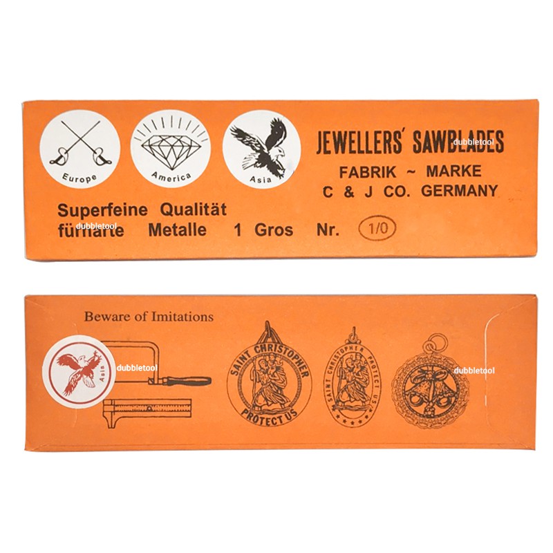ใบเลื่อยฉลุ ตรานก อย่างดี 1กุรุส/12โหล/144ใบ/ชิ้น เบอร์1/0 ถึง เบอร์4 Jewellers sawblades made in germany