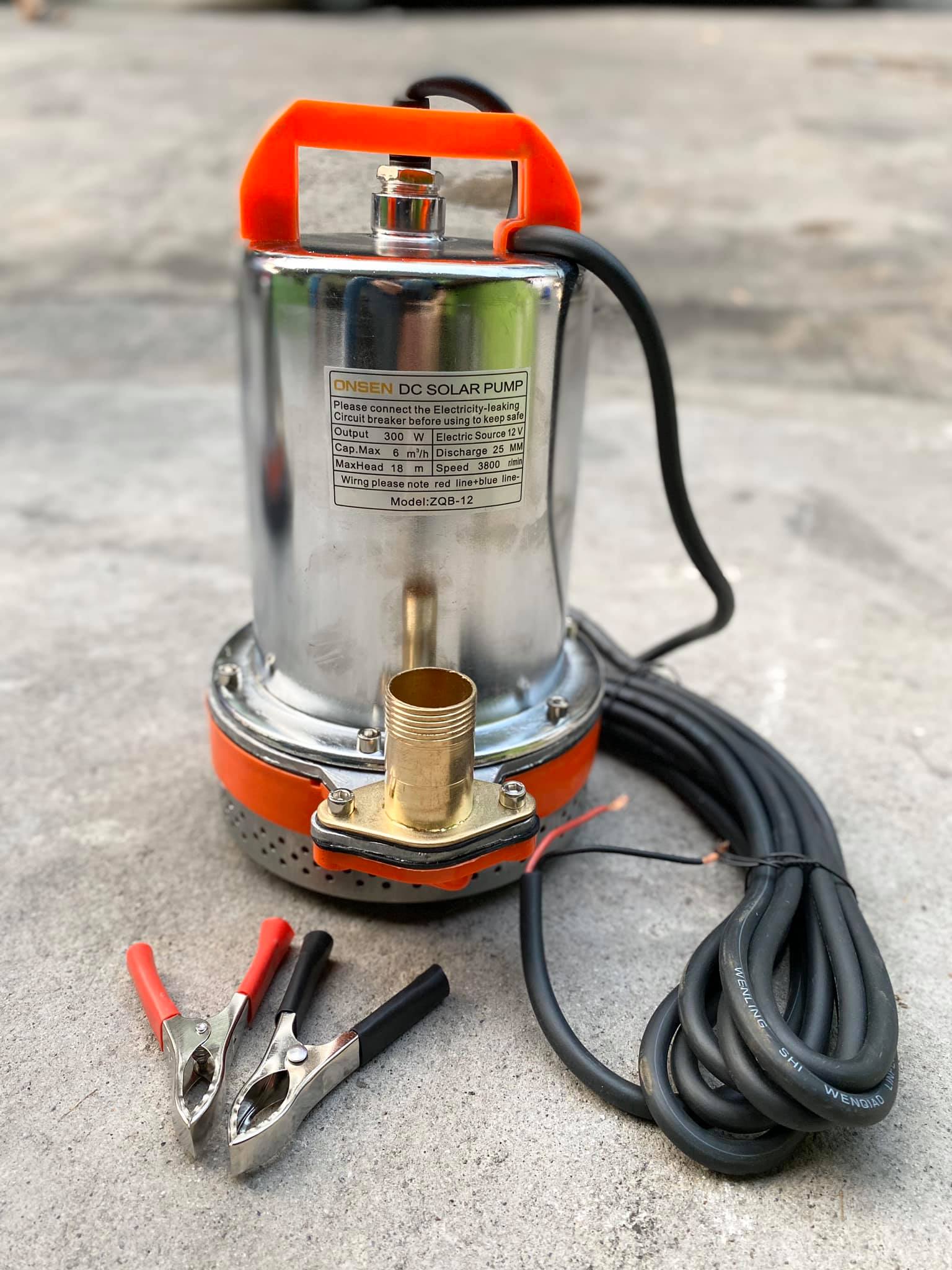 ปั้มไดโว่แบตเตอรี่ Onsen 12V 24V แถมตัวคีบแบต 1คู่