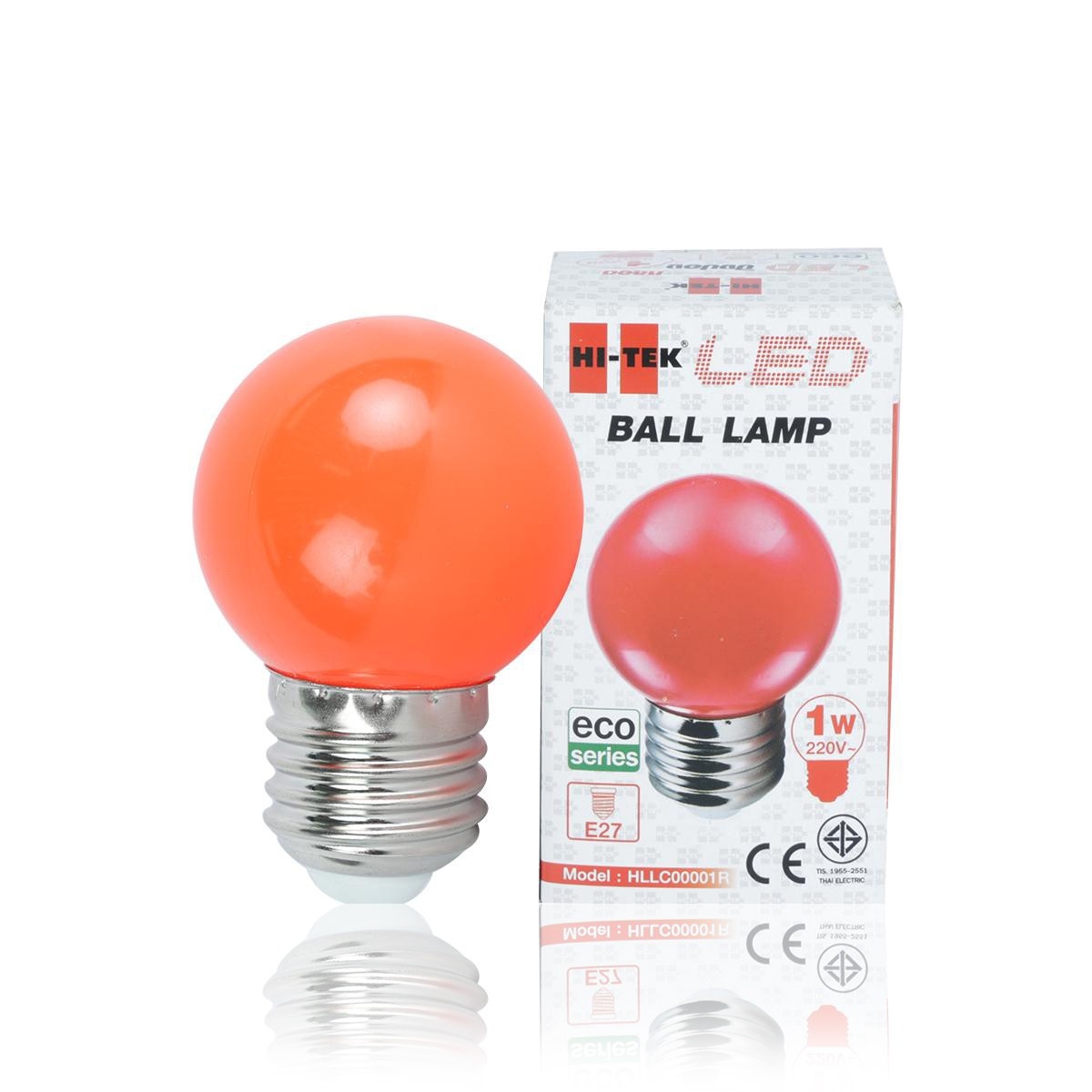 HI-TEK หลอดไฟ LED BALL 1 วัตต์ สีแดง