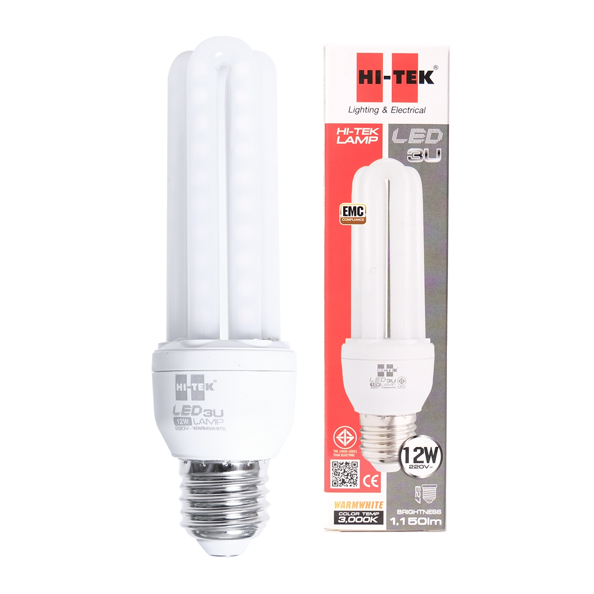 HI-TEK หลอดไฟ LED 3U 12 วัตต์ (Warm White)