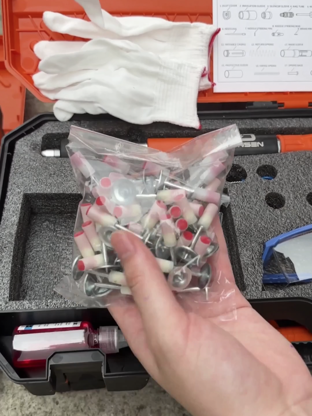 ปืนยิงตะปูแรงดันสูง ยี่ห้อ Onsen ตะปู 50 นัด