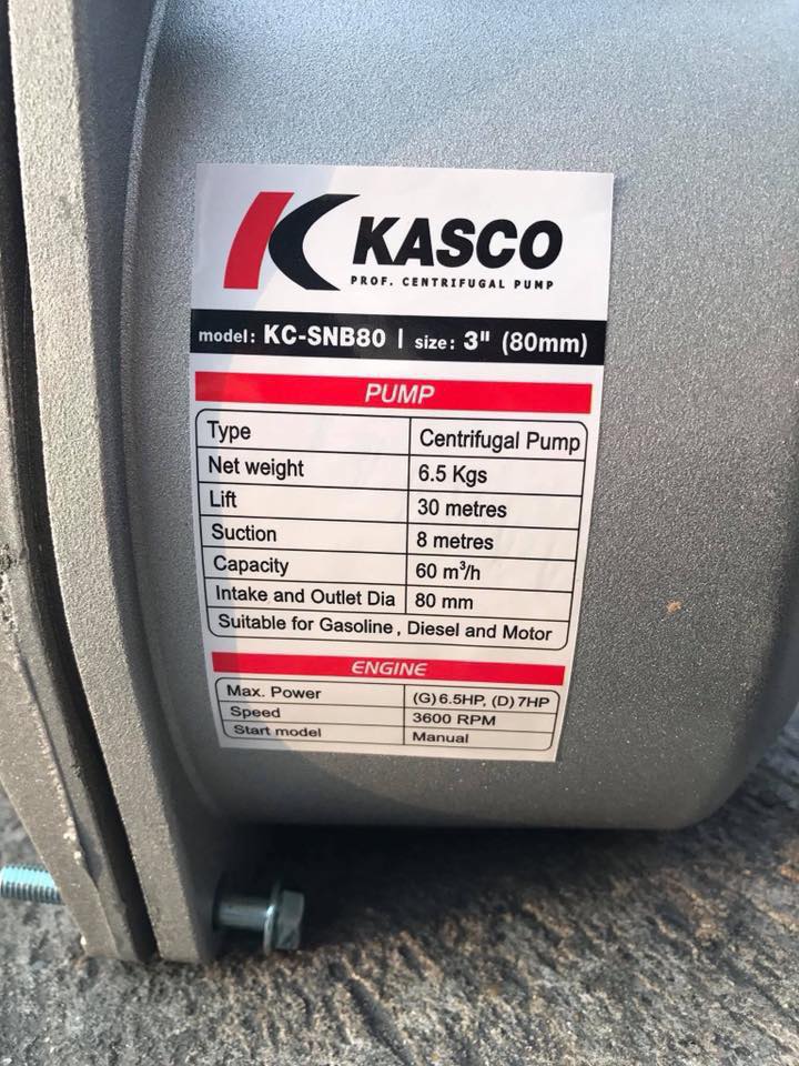 ปั๊มน้ำชนเครื่อง Kasco (คาสโก้) มีขนาด 2" และ 3"