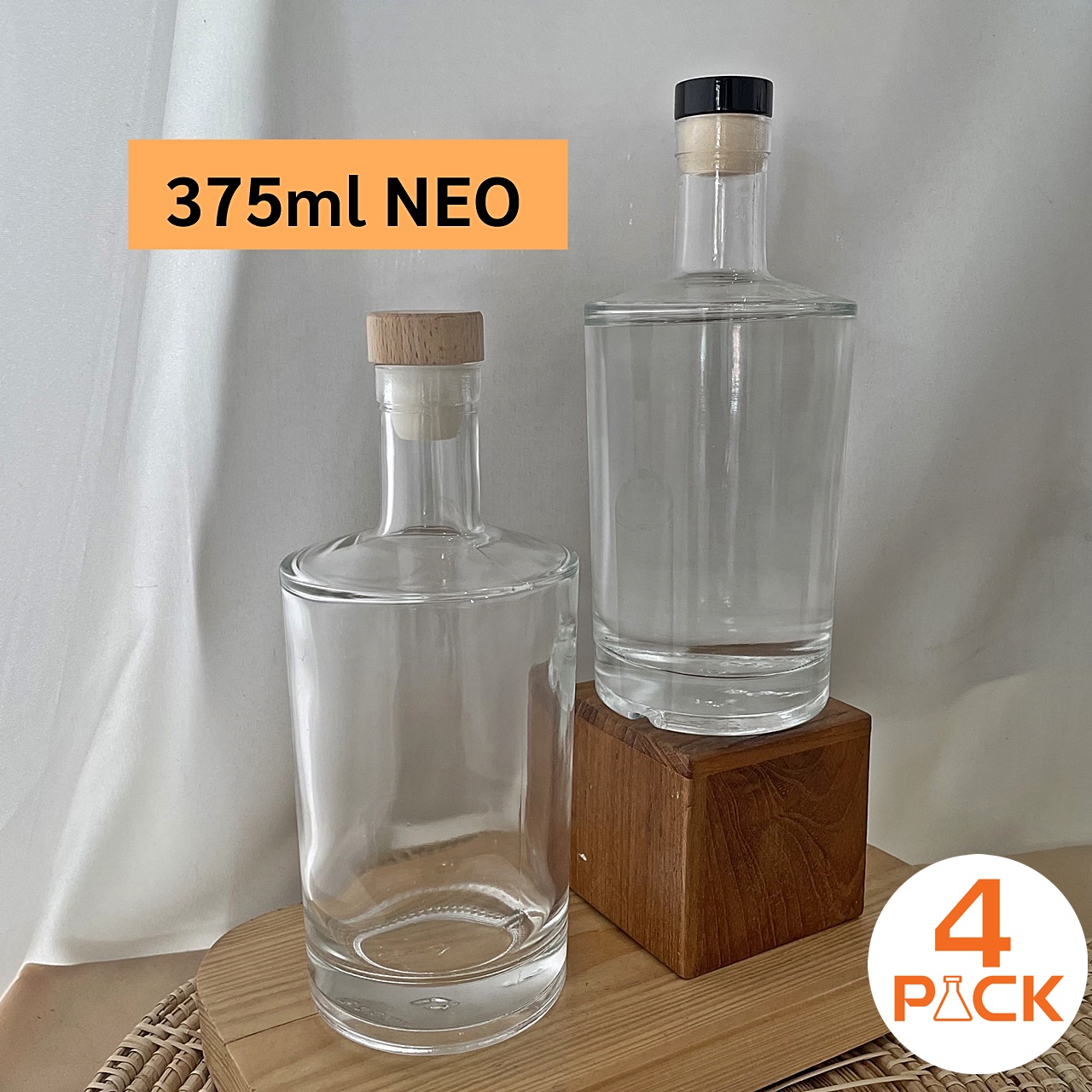 พรีออเดอร์เท่านั้น(กล่องละ35ใบ)ขวดแก้ว375ml รุ่นNEO(นีโอ) +ฝาจุก
