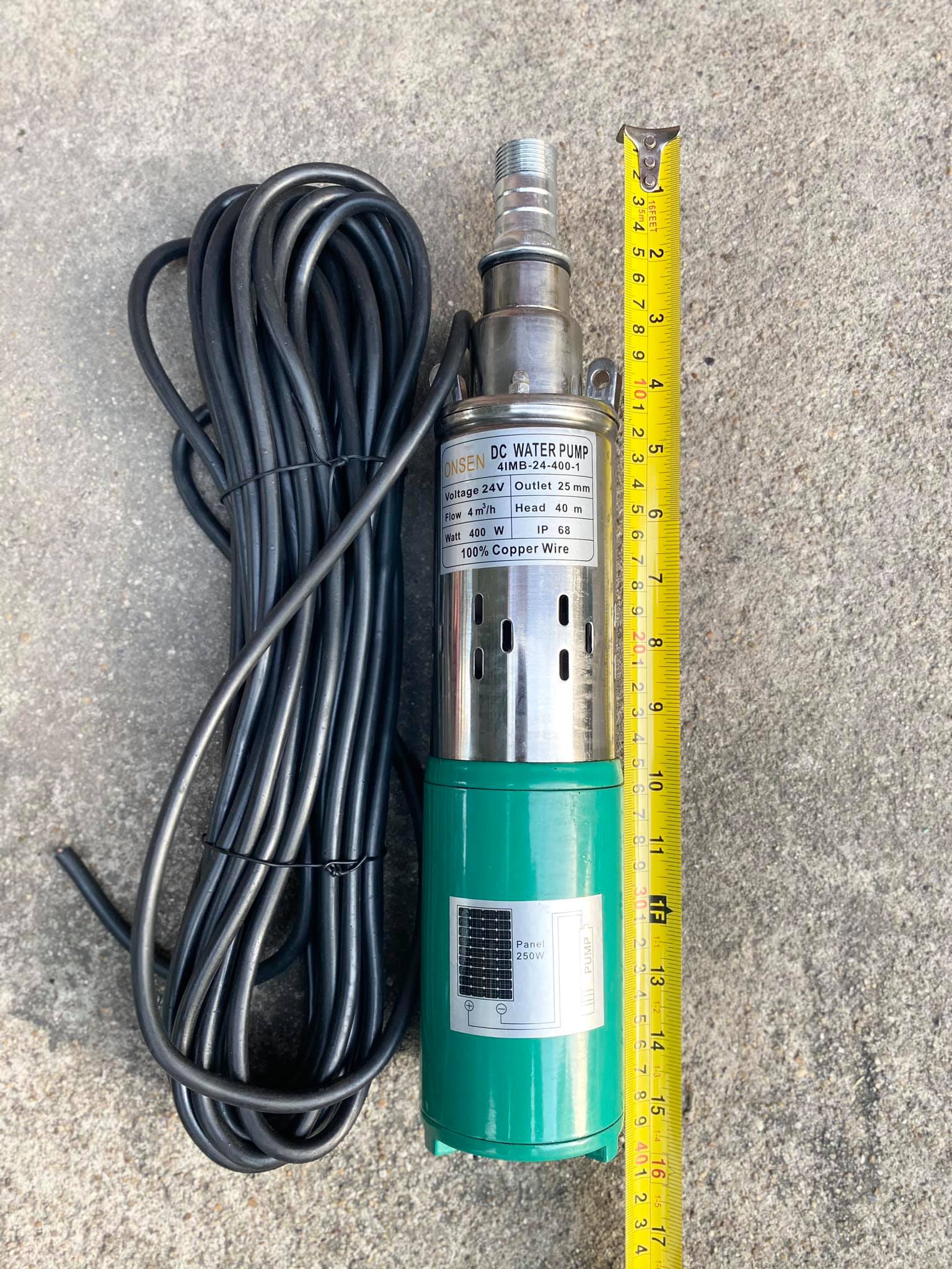 ปั๊มน้ำบาดาลโซล่าเซลล์ 24V ขนาด 1 นิ้ว ONSEN รุ่น 4IMB-24-400-1