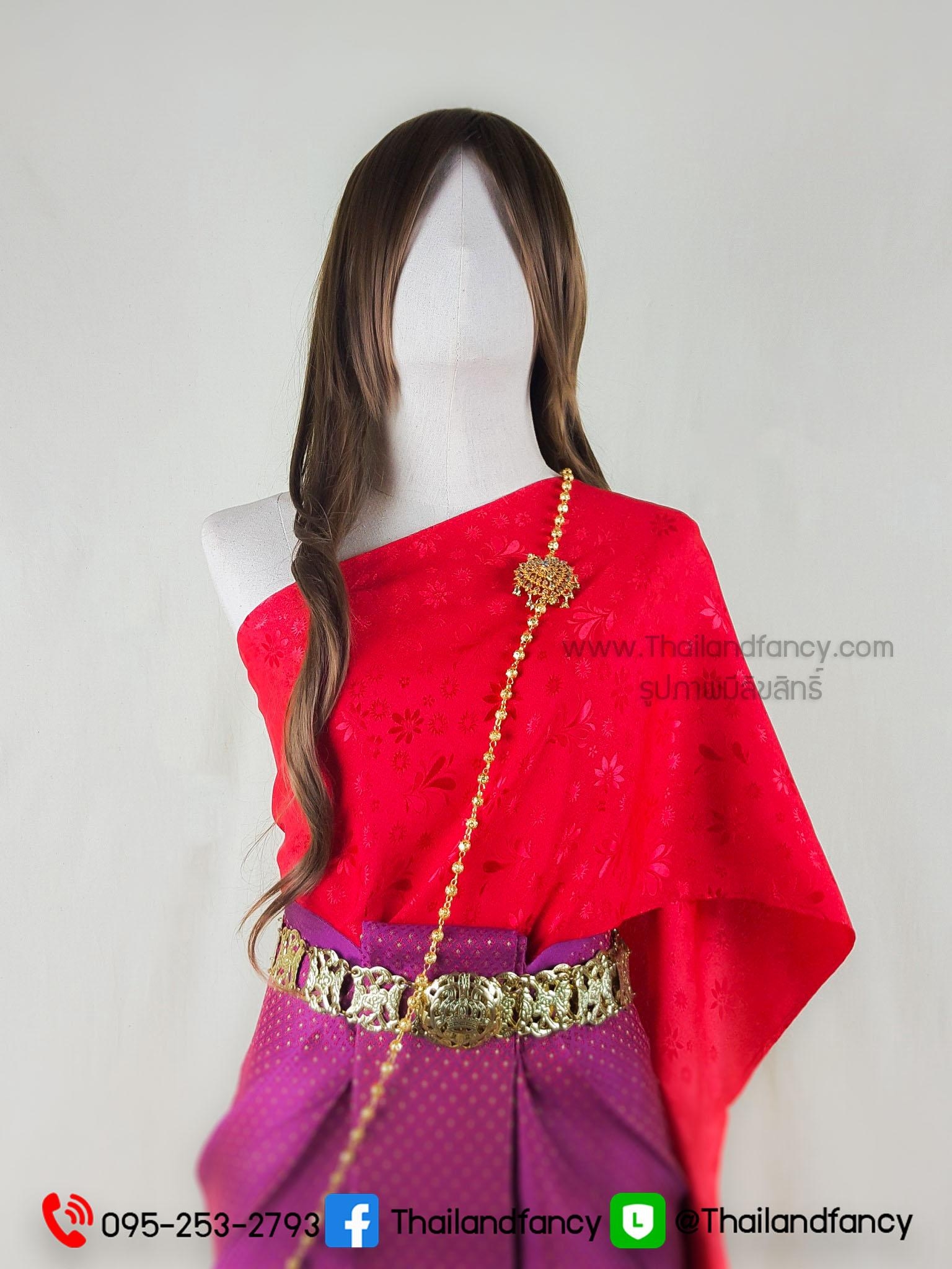 ชุดไทยย้อนยุค ชุดไทยสมัยอยุธยา ชุดไทยอุ่นไอรัก ชุดไทยร่วมสมัย ชุดไทยสไบออเจ้า ชุดสไบทอลายกับผ้าถุงจีบหน้านาง