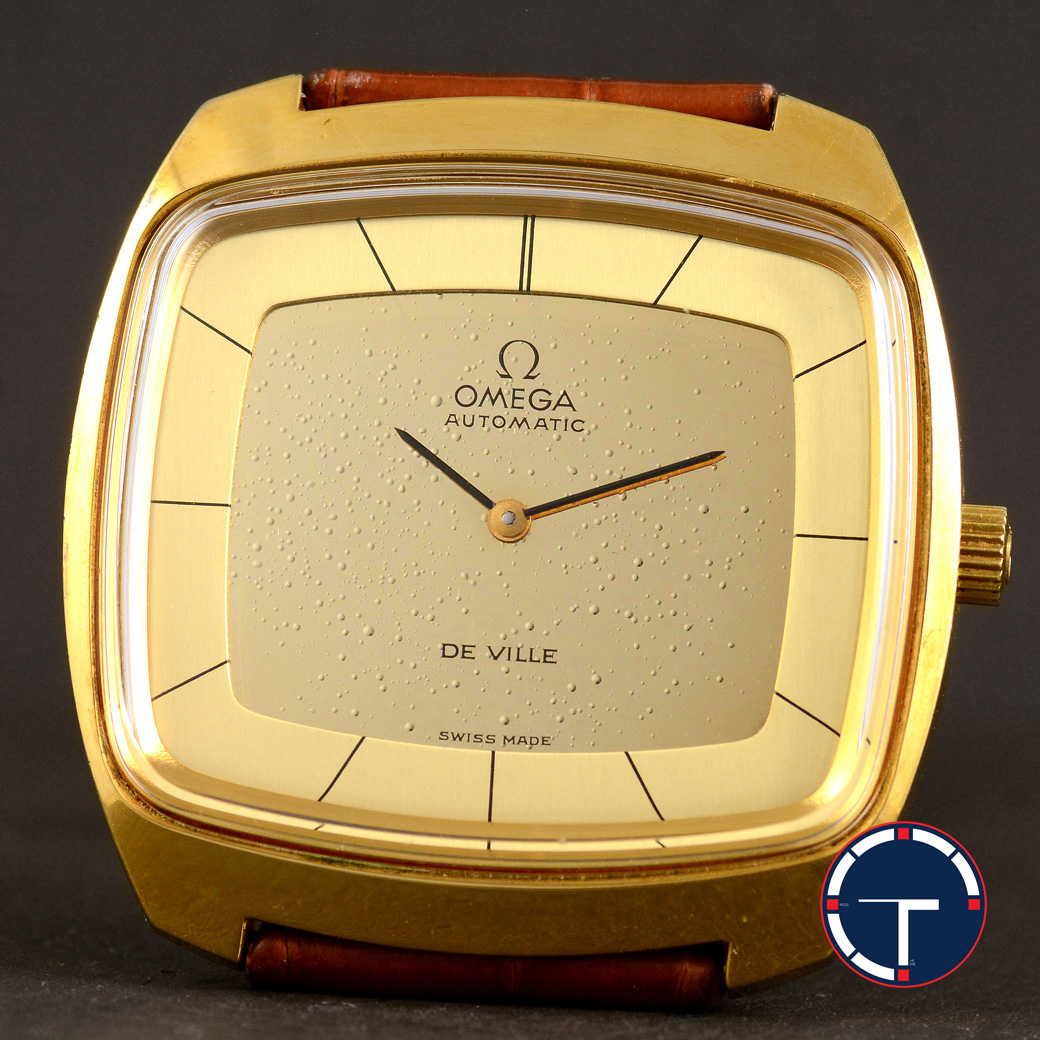 Omega De ville หน้าดาว เรือนกะไหล่ทอง ทรงสี่เหลี่ยม นาฬิกาปี1973 ขนาด 35 x 36 mm