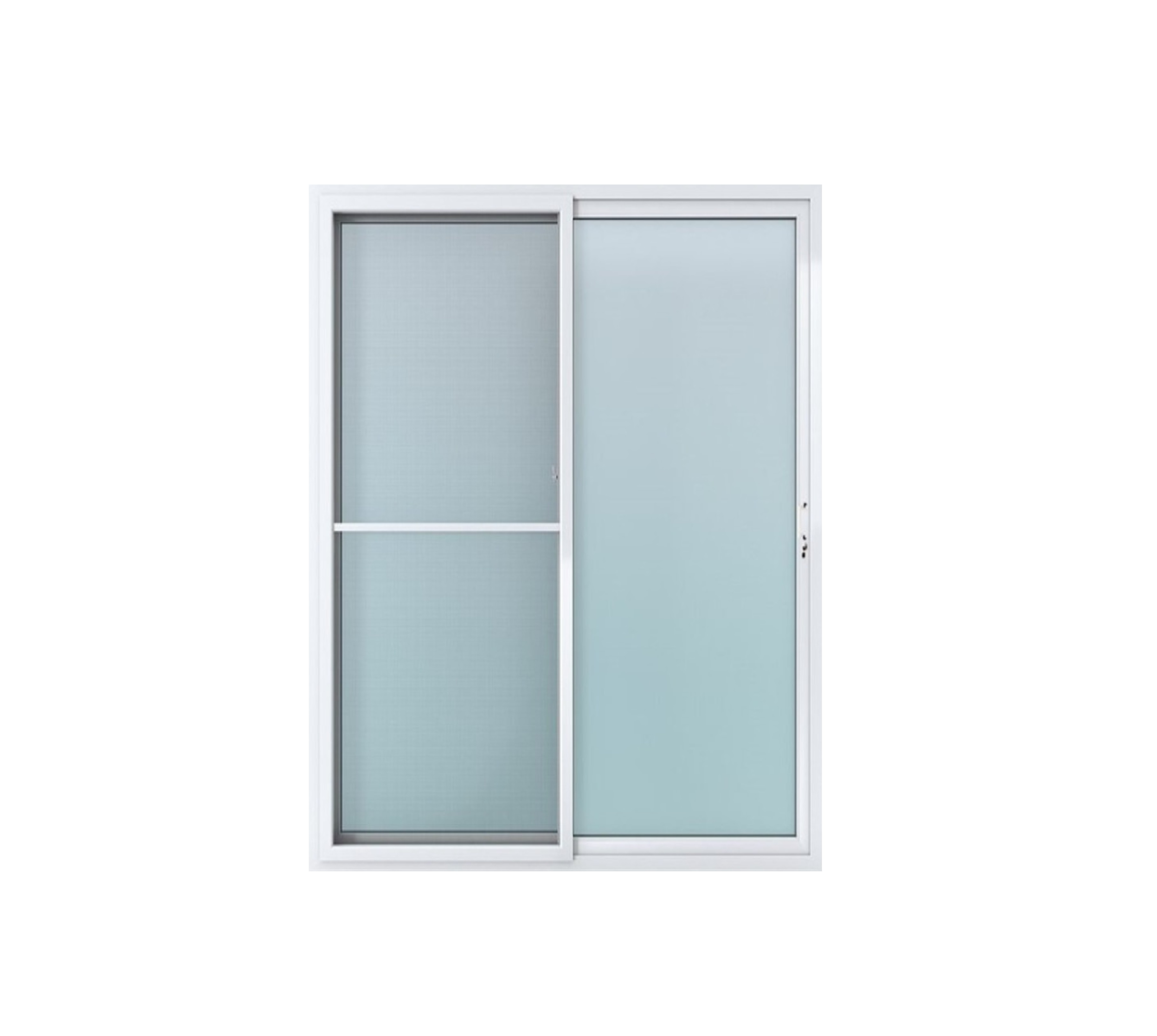 HOFFEN PRO ประตูไวนิล บานเลื่อน SS D1 200x205ซม. สีขาว พร้อมมุ้ง