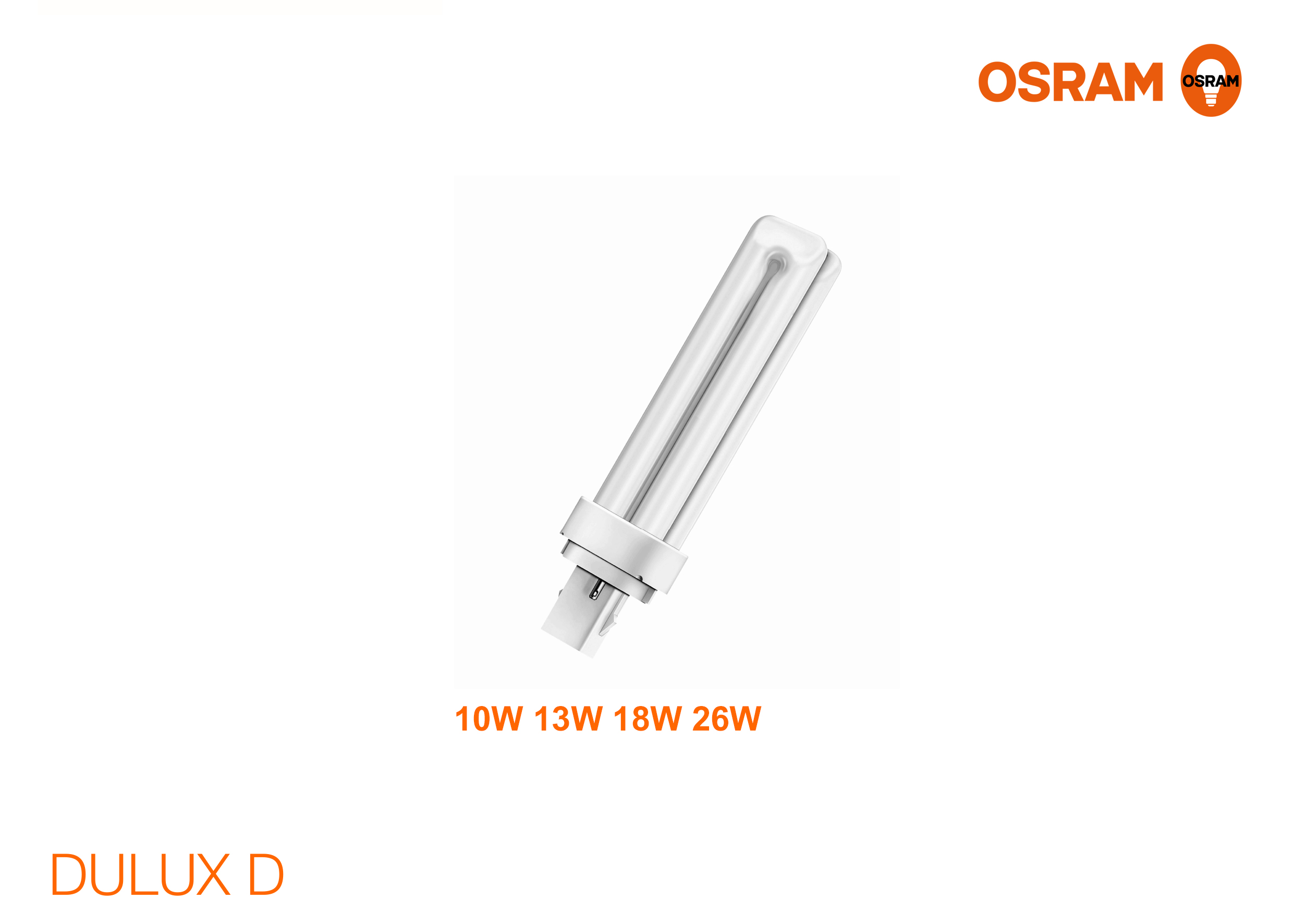 หลอดตะเกียบ #DULUX D 10W 13W 18W 26W G24d 2Pin OSRAM