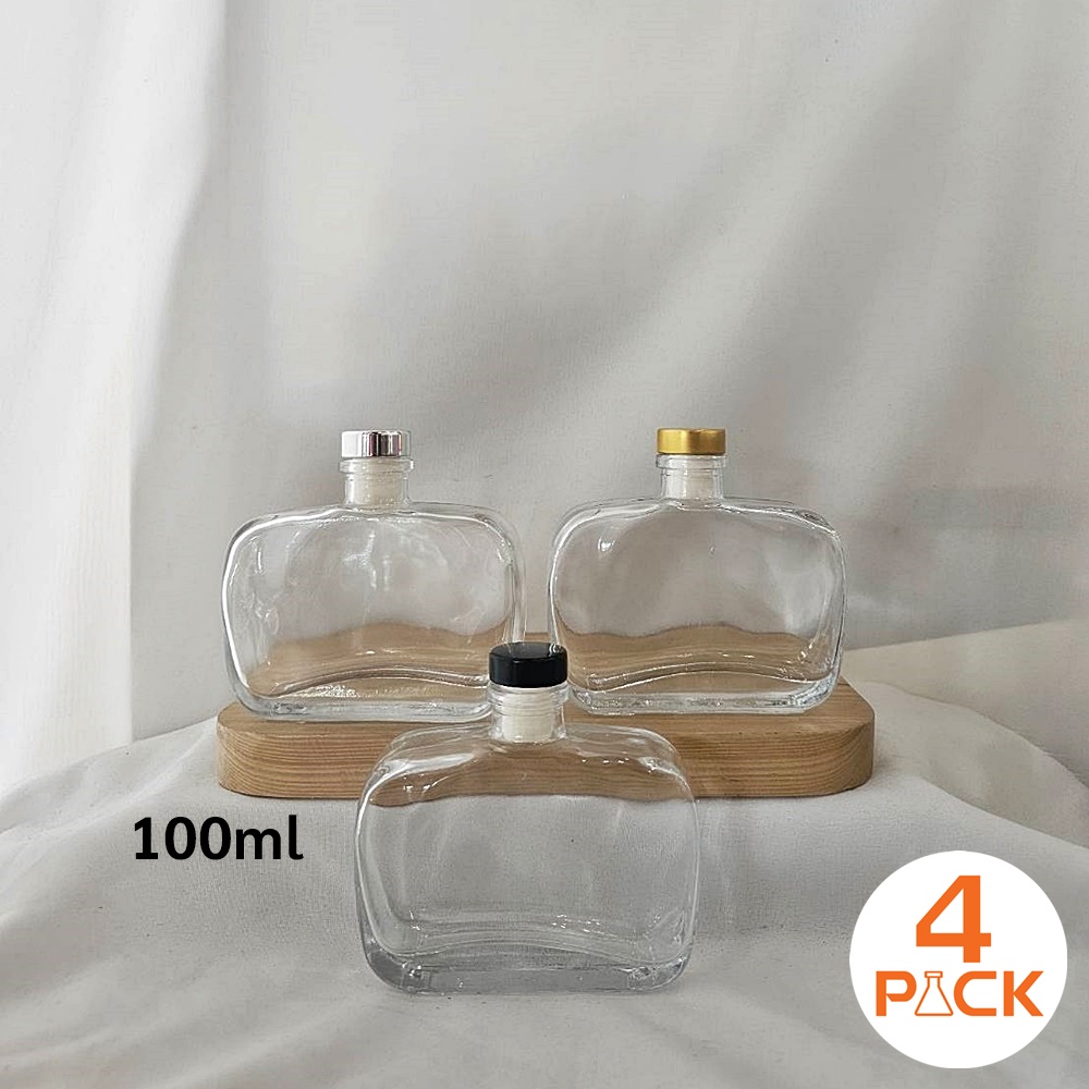 (กล่องละ85ใบ) ขวดแก้ว100ml รุ่น JACKY Jr.(แจ็คกี้ จูเนียร์) +ฝาจุก(สีดำ/เงิน/ทอง)