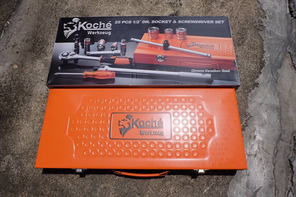 ชุดบล๊อก KOCHE (โคเช่) 1/2 นิ้ว หรือ 4 หุน 25 ตัว/ชุด 6 เหลี่ยม