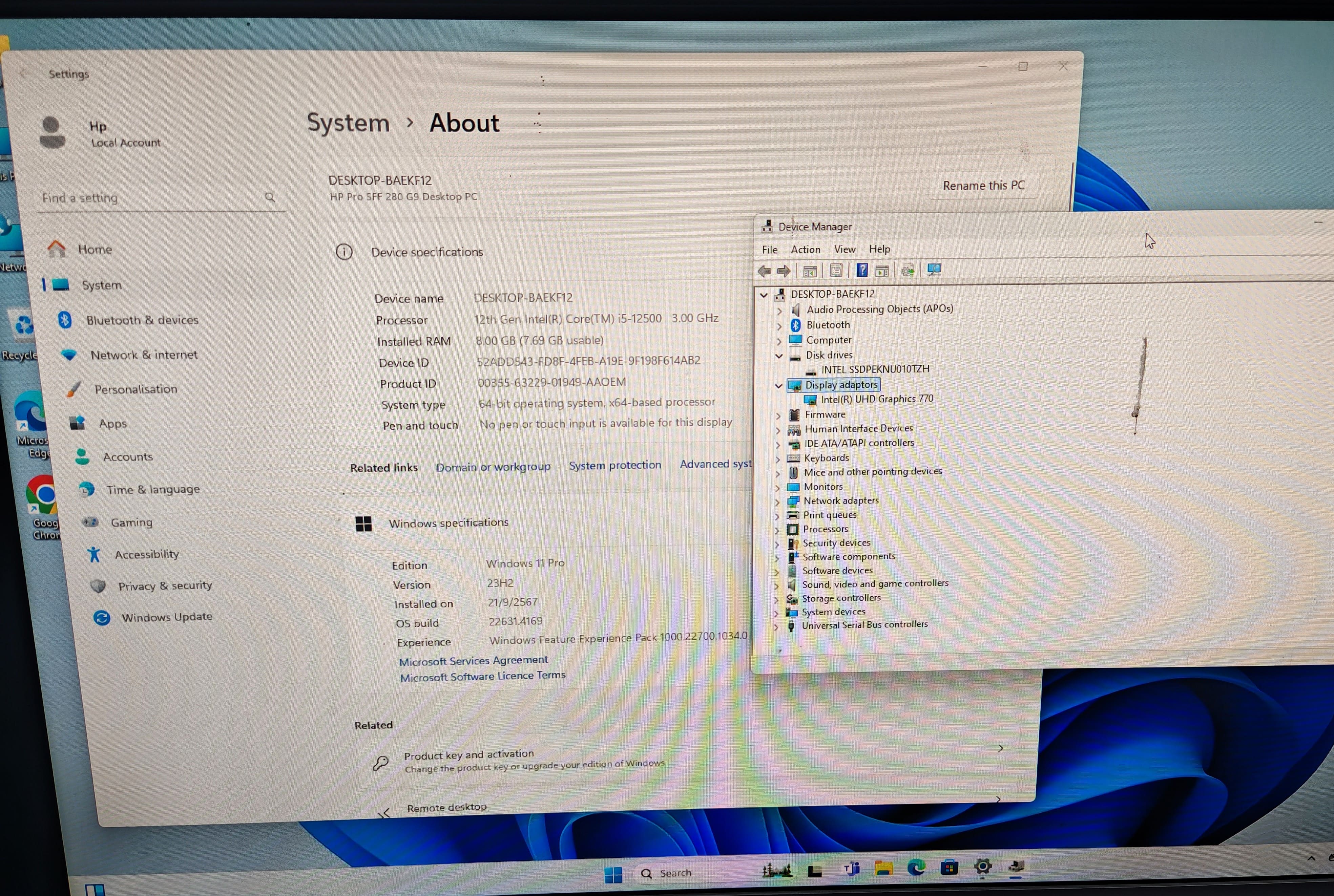 DESKTOP PC HP PRO SFF 280 G9