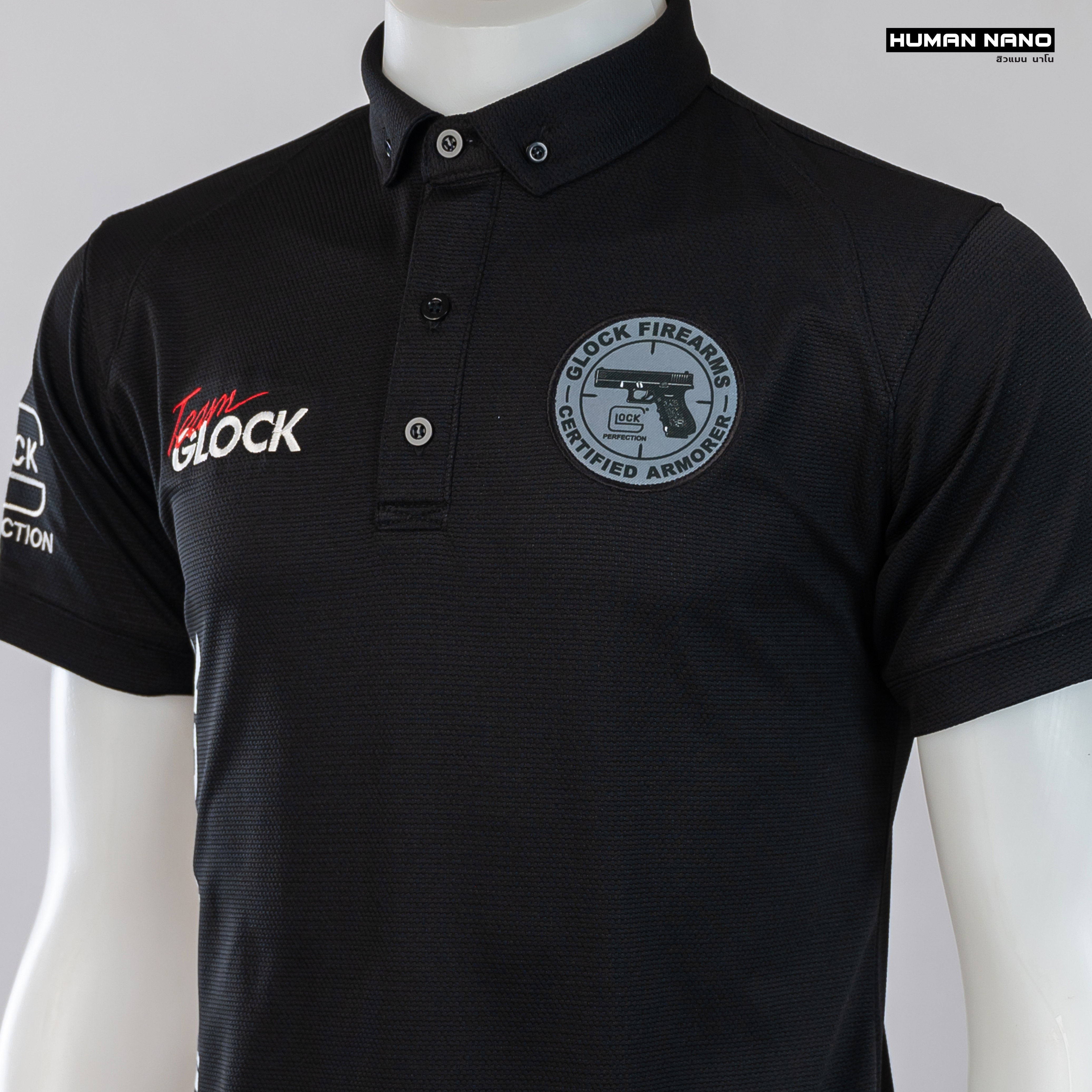 Glock เสื้อโปโลชาย สไตล์แทคติคอล ผ้านาโนไมโคร ทรงสวย ยับยาก รีดง่าย | Human Nano