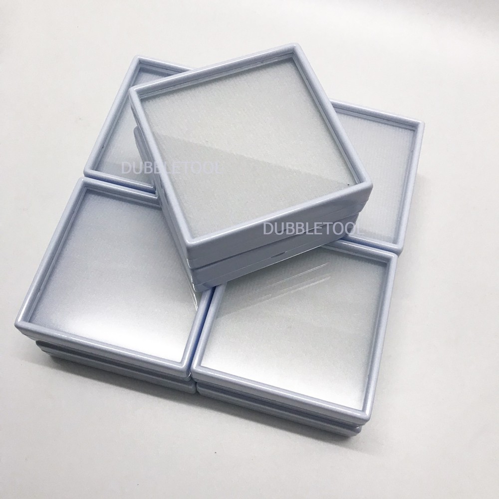 กล่องใสพลอยขนาด 9x9 Cm กล่องใส่เครื่องประดับพื้นเป็นพองน้ำ 1แพ็ค/10ใบ/สีขาว Gem Box 9x9Cm.