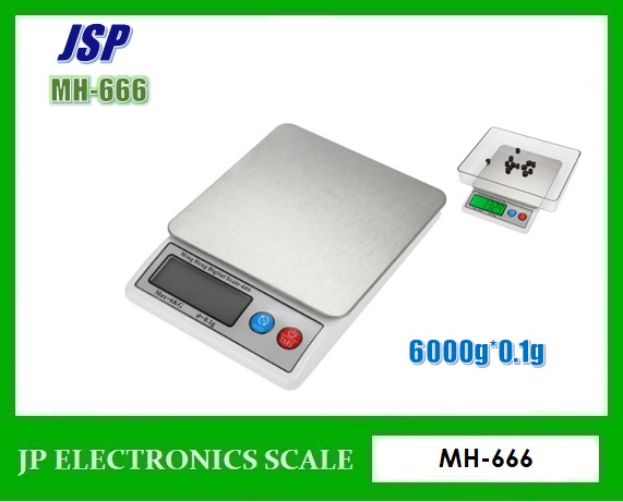 เครื่องชั่งละเอียดสูง6000g เครื่องชั่ง ละเอียด6000g เครื่องชั่งคุณภาพสูง6000กรัม เครื่องชั่งน้ำหนัก6000กรัม เครื่องชั่งน้ำหนัก6000g ตาชั่ง6000g กิโลดิจิตอล6000กรัม เครื่องชั่ง6000g*0.1g ยี่ห้อ JSP รุ่น MH-666 ขนาดถาดชั่ง 130*130mm.