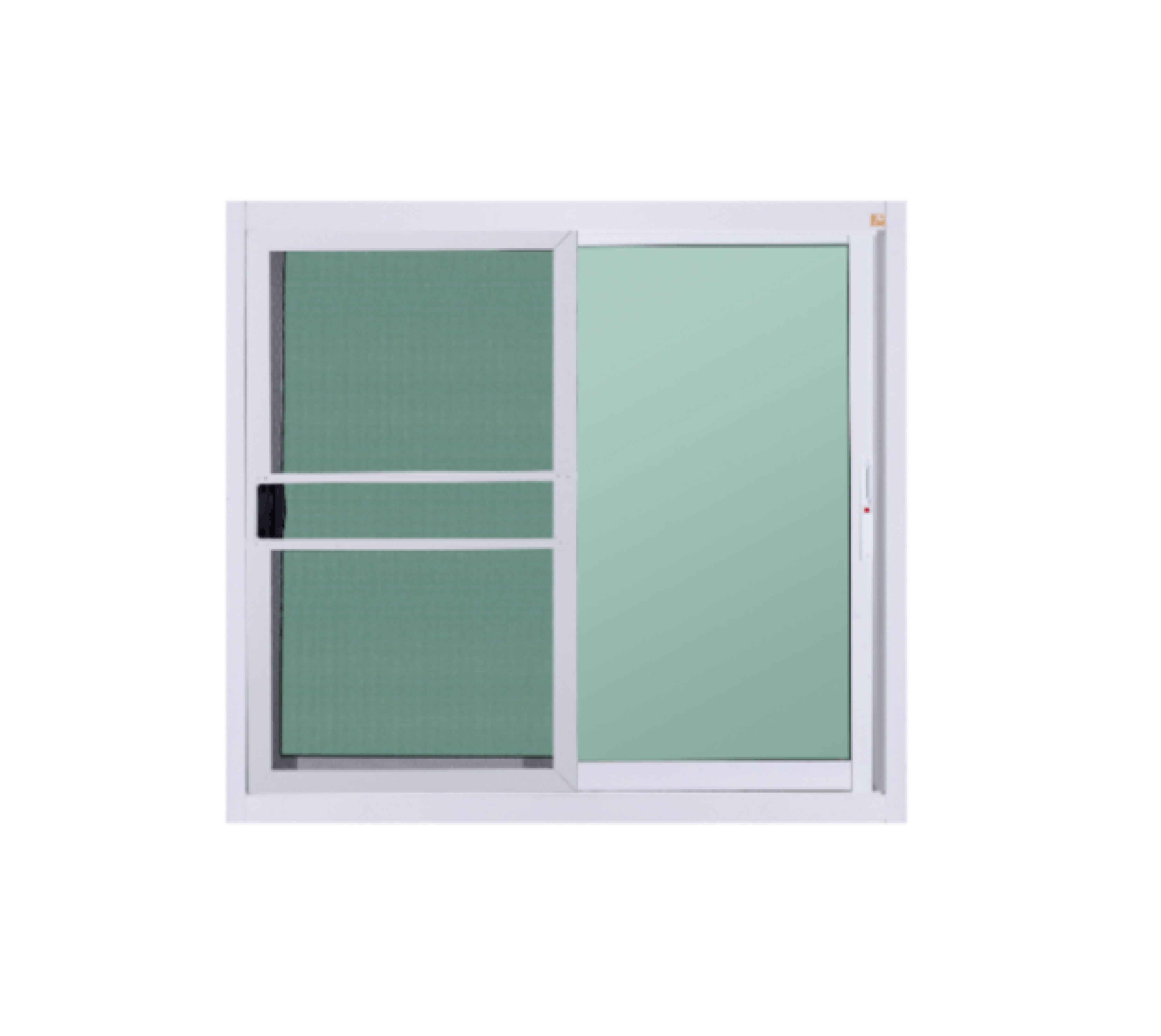 A PLUS LIKE หน้าต่างอะลูมิเนียม บานเลื่อน SS LIKE-003 120x108ซม. สีขาว พร้อมมุ้ง