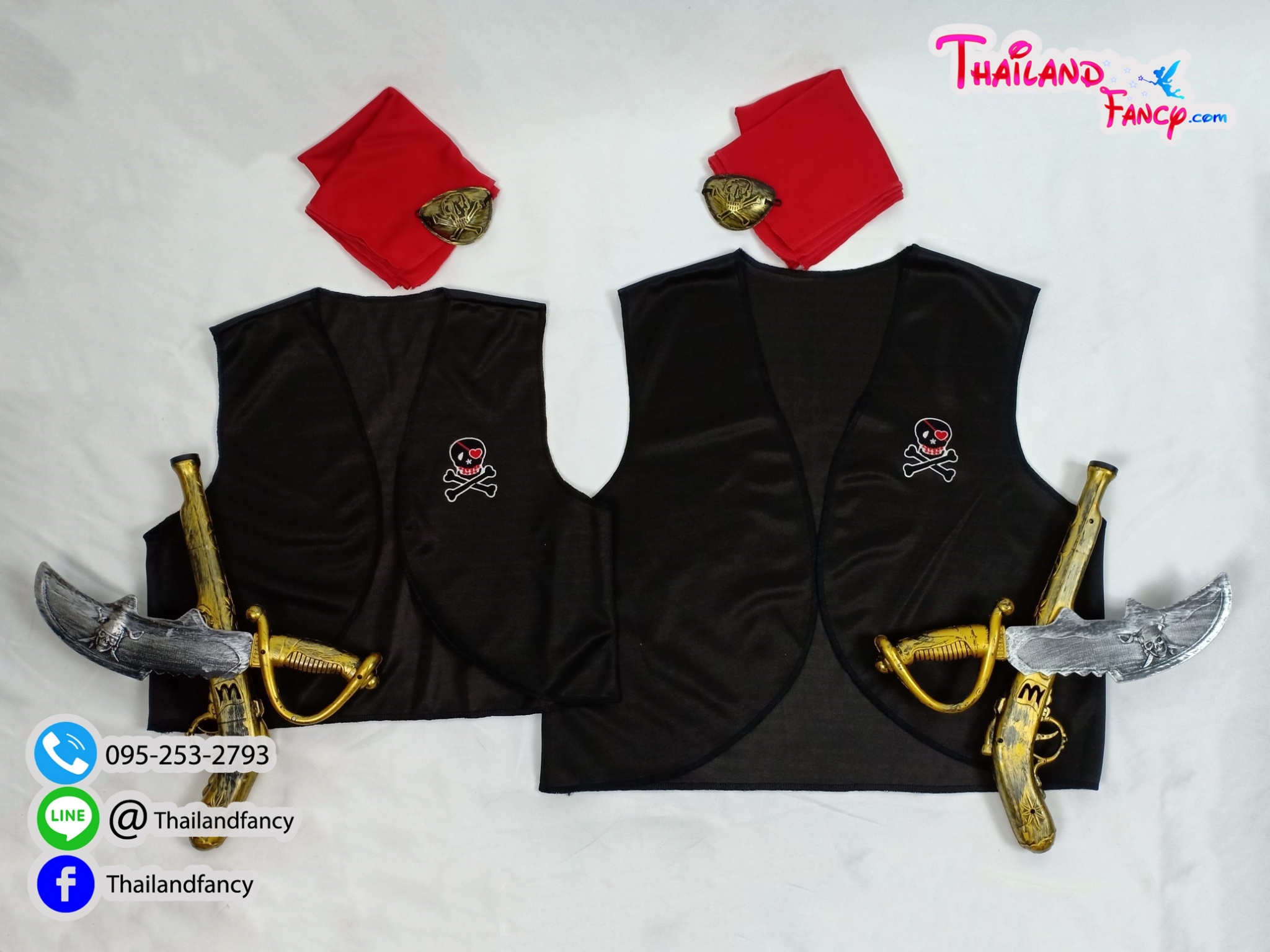 ชุดแฟนซีโจรสลัด เซ็ทโจรสลัด Pirate Costume เซ็ทแจ็คสแปร์โรว์ ชุดฮาโลวีน ชุดโจรสลัดชายขหญิงแบบเซ็ทพร้อมอุปกรณ์