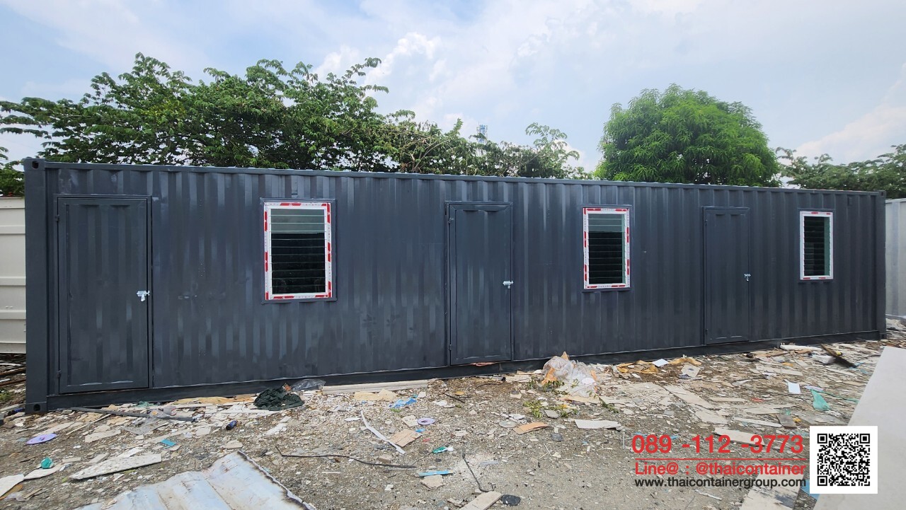บ้านพักคนงาน กั้น 4ห้อง ตู้คอนเทนเนอร์บ้านพัก ขนาด 40 ฟุต
